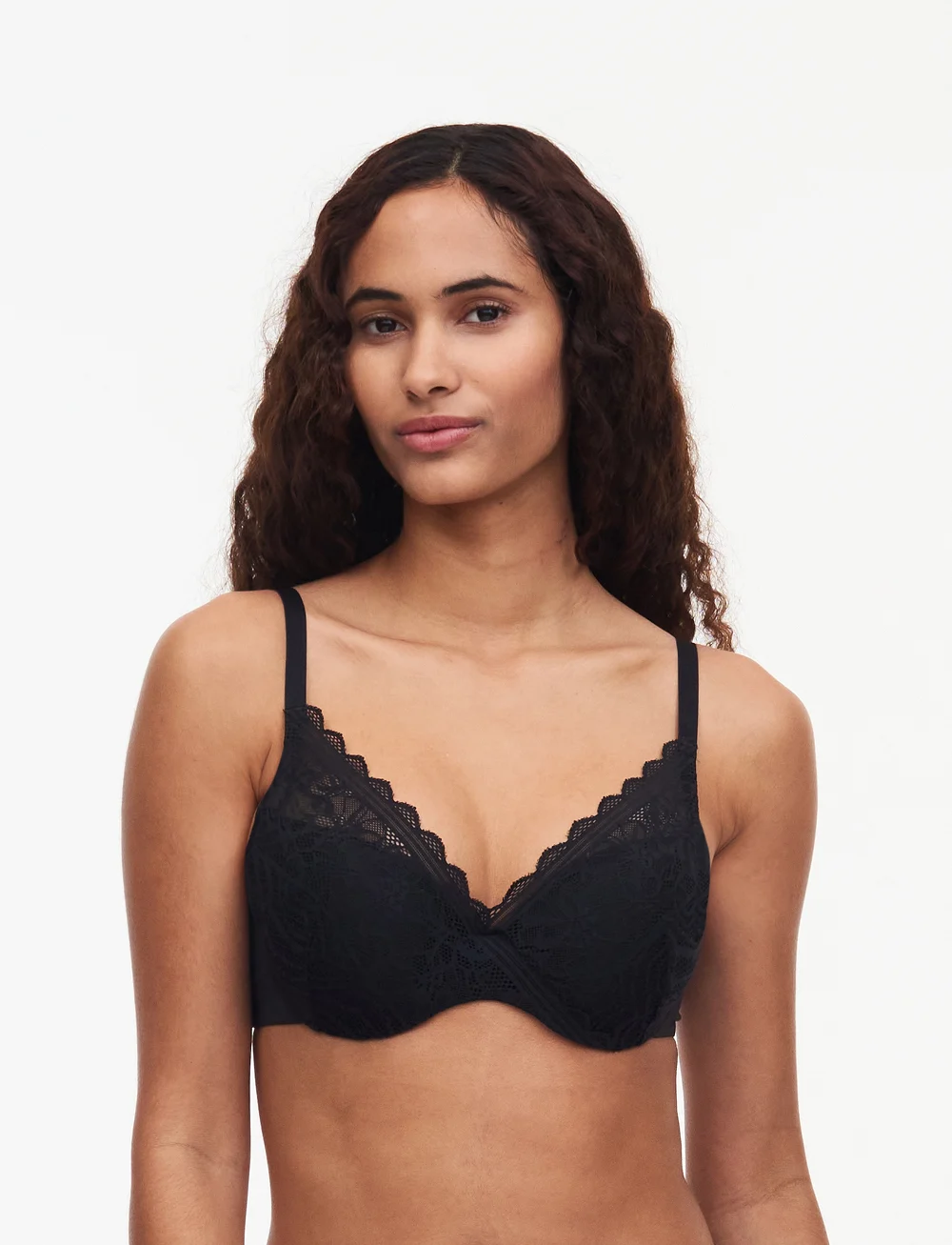 CHANTELLE - Floral Touch Covering Memory T-Shirt Bra - helkupa bh:ar - black - 0