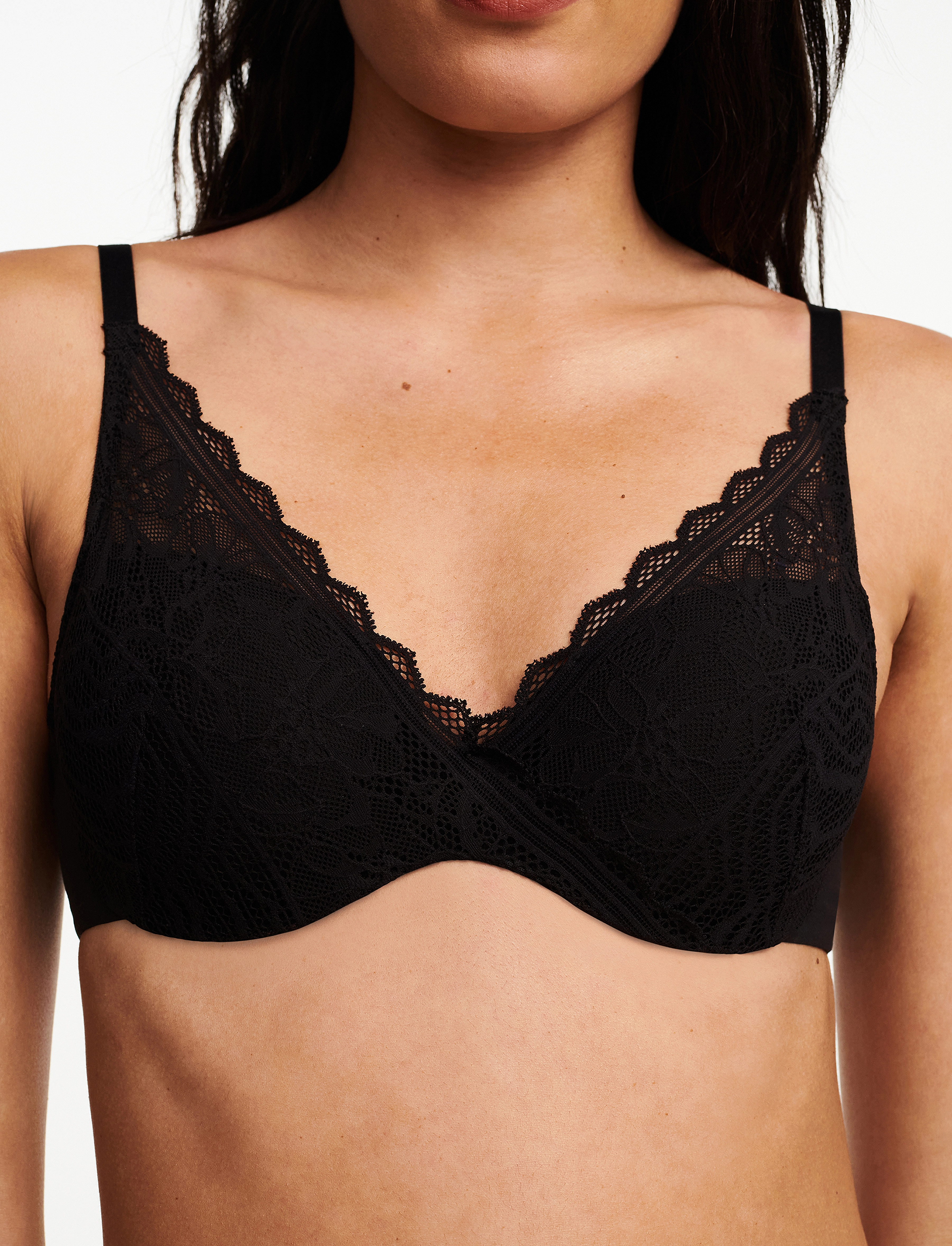 CHANTELLE - Floral Touch Covering Memory T-Shirt Bra - fuldskåls bh'er - black - 4