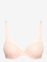 Floral Touch Covering Memory T-Shirt Bra - GOLDEN BEIGE