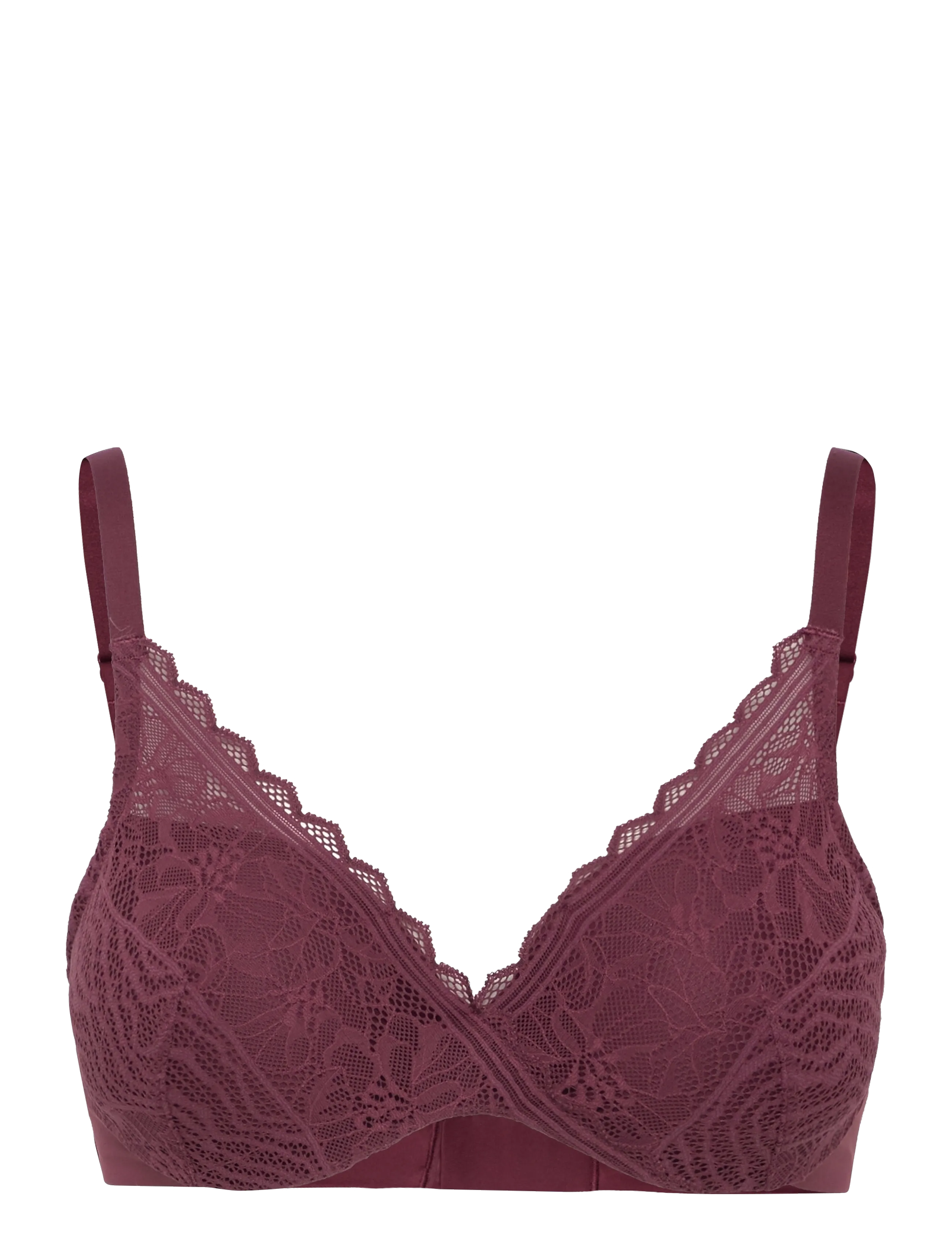 CHANTELLE FLORAL TOUCH T-shirt covering memory bra - Pesu - SIENNA / burgundy