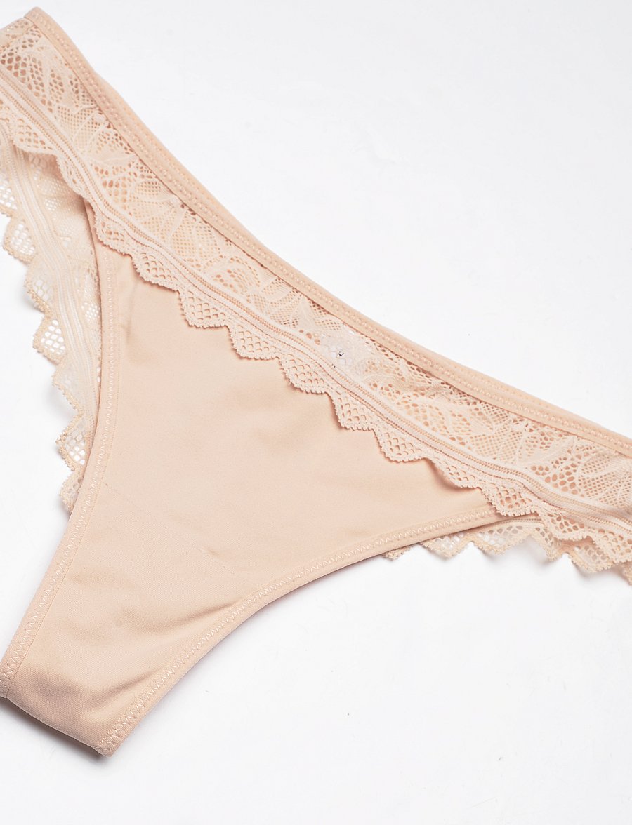 CHANTELLE - Floral Touch Tanga - g-strengur - golden beige - 5