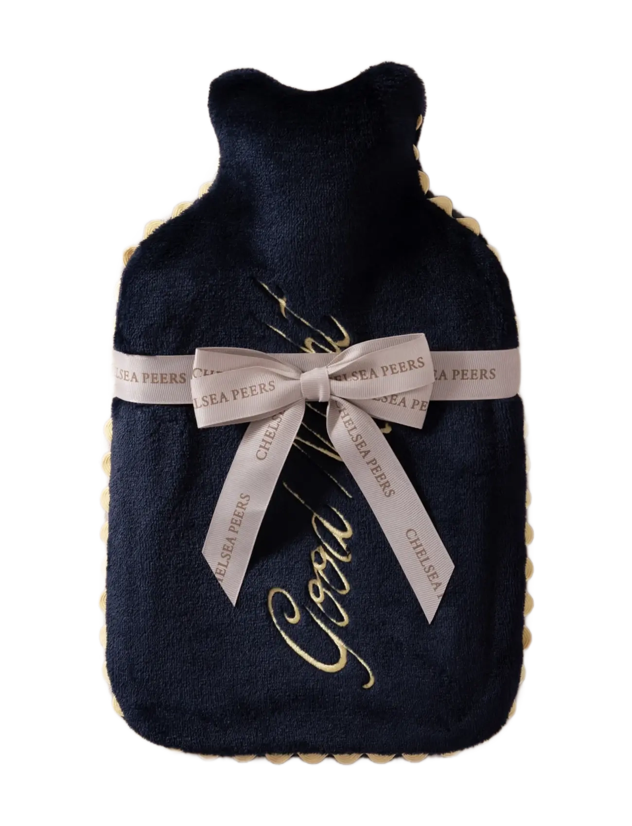 Chelsea Peers Velvet Embroidered Good Night Hot Water Bottle - Wasserflaschen - NAVY / navy