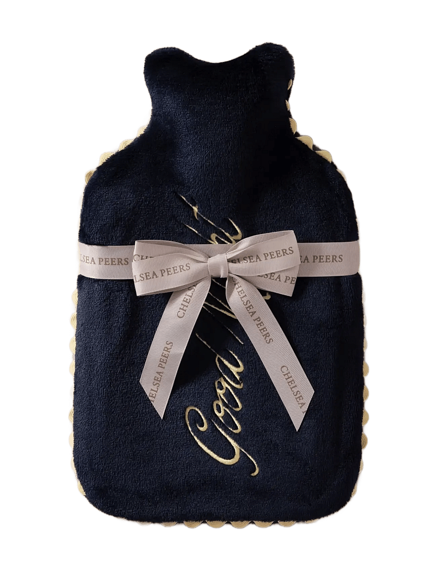 Chelsea Peers - Velvet Embroidered Good Night Hot Water Bottle - madalaimad hinnad - navy - 0