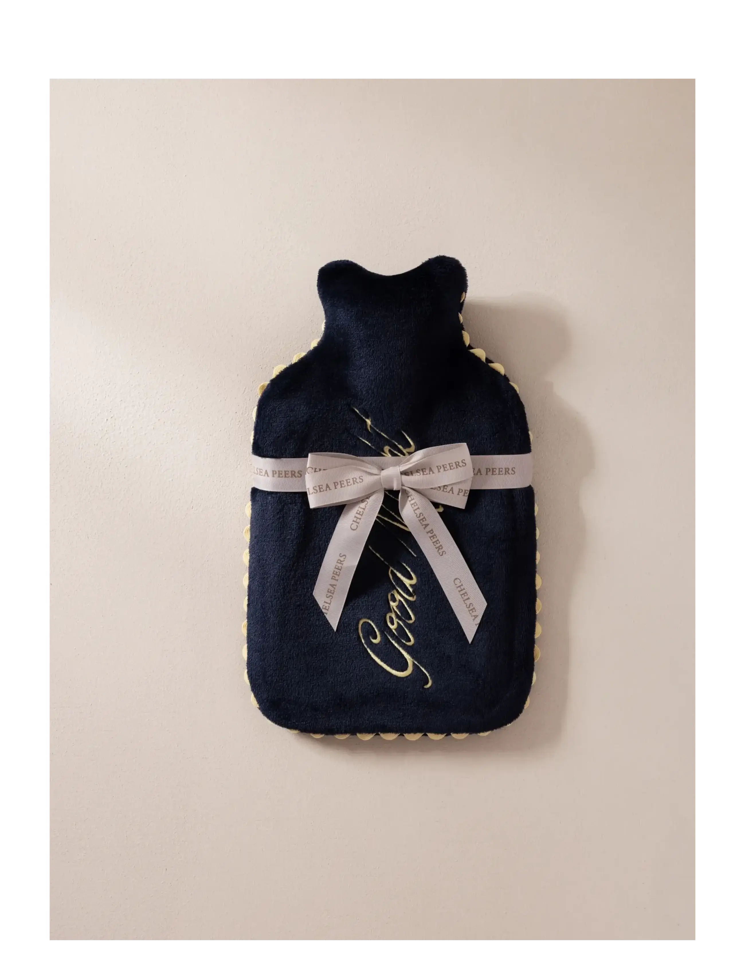 Chelsea Peers Velvet Embroidered Good Night Hot Water Bottle - Vattenflaskor - NAVY / navy