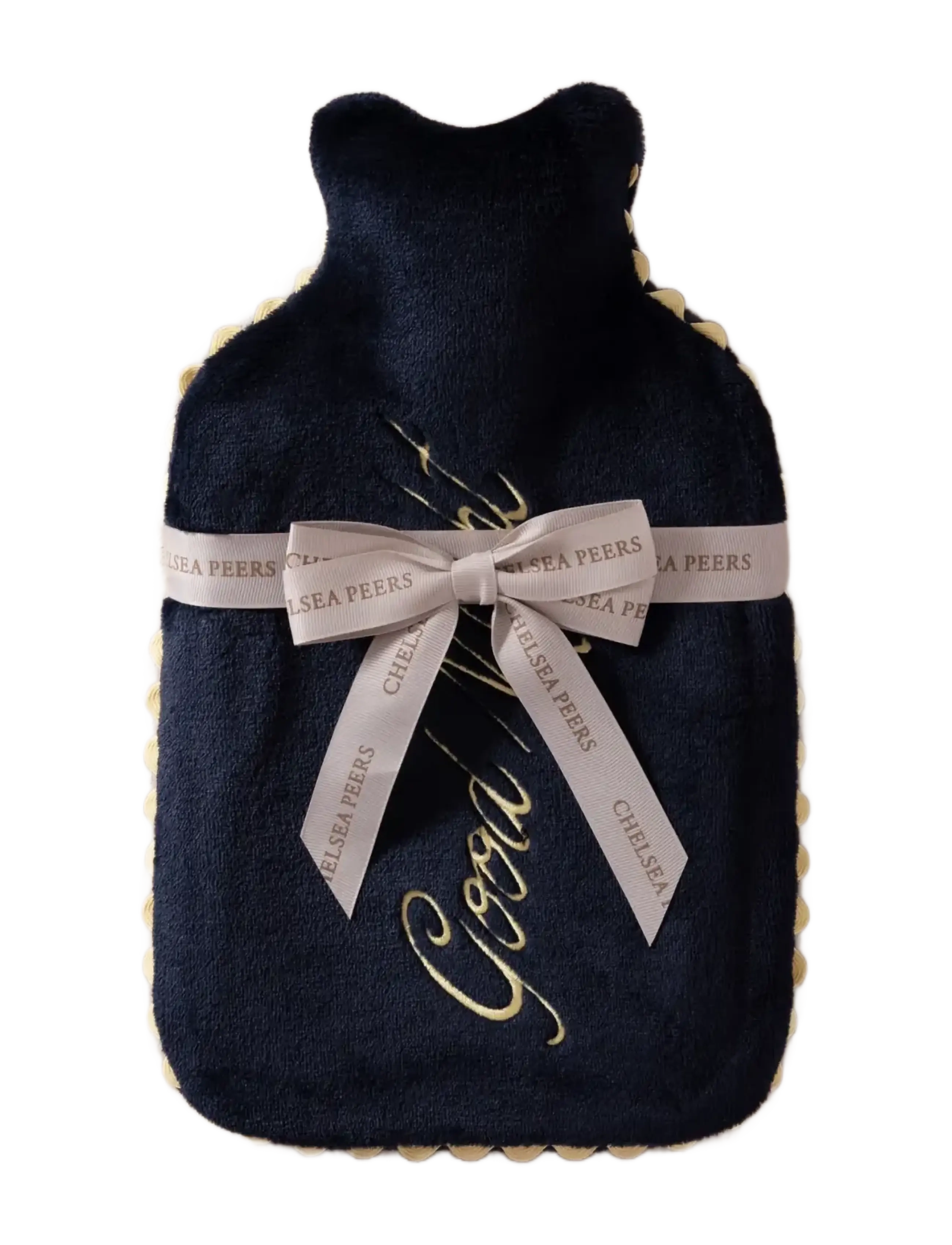 Chelsea Peers Velvet Embroidered Good Night Hot Water Bottle - Outdoor - NAVY / navy
