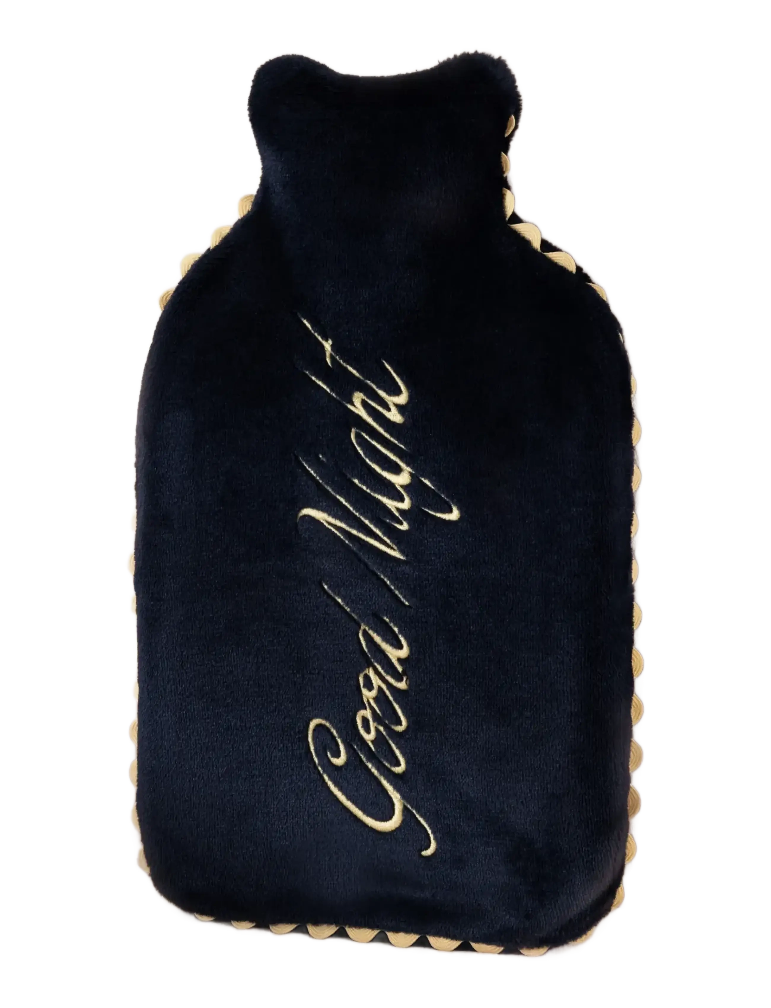Chelsea Peers - Velvet Embroidered Good Night Hot Water Bottle - navy - 2