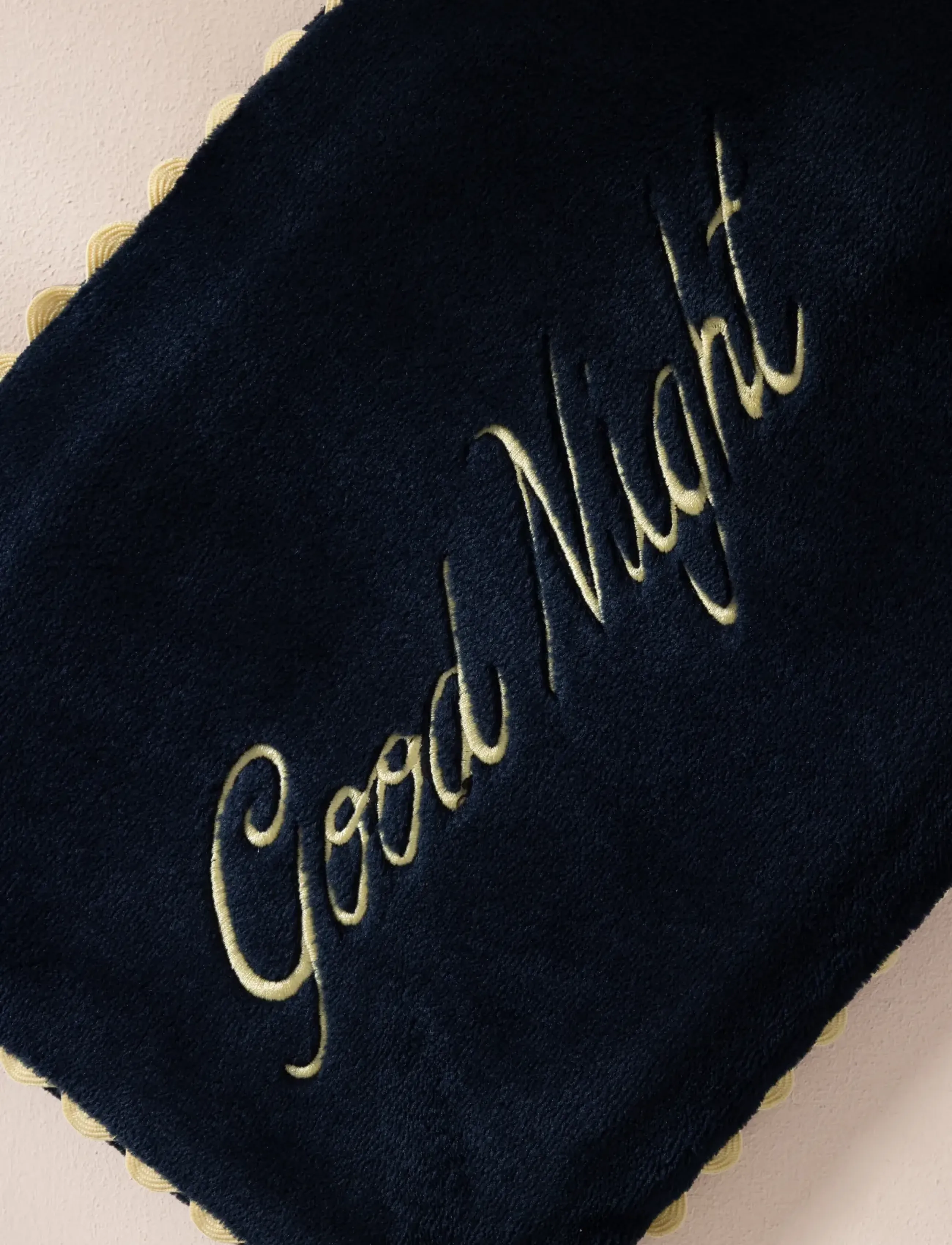 Chelsea Peers - Velvet Embroidered Good Night Hot Water Bottle - navy - 4