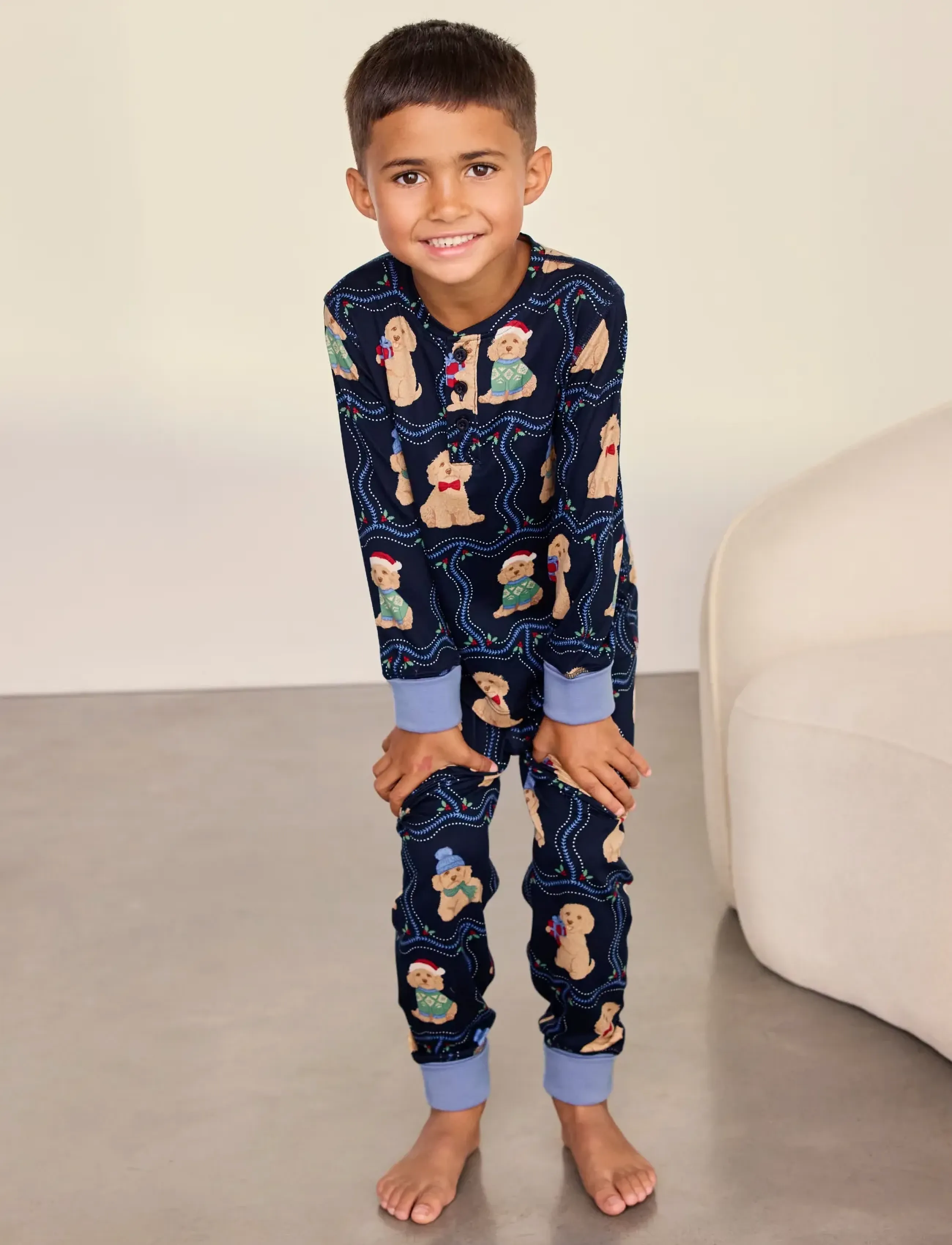 Chelsea Peers Kids' Chip Christmas Long Pyjama Set - Pyjamas - NAVY / navy