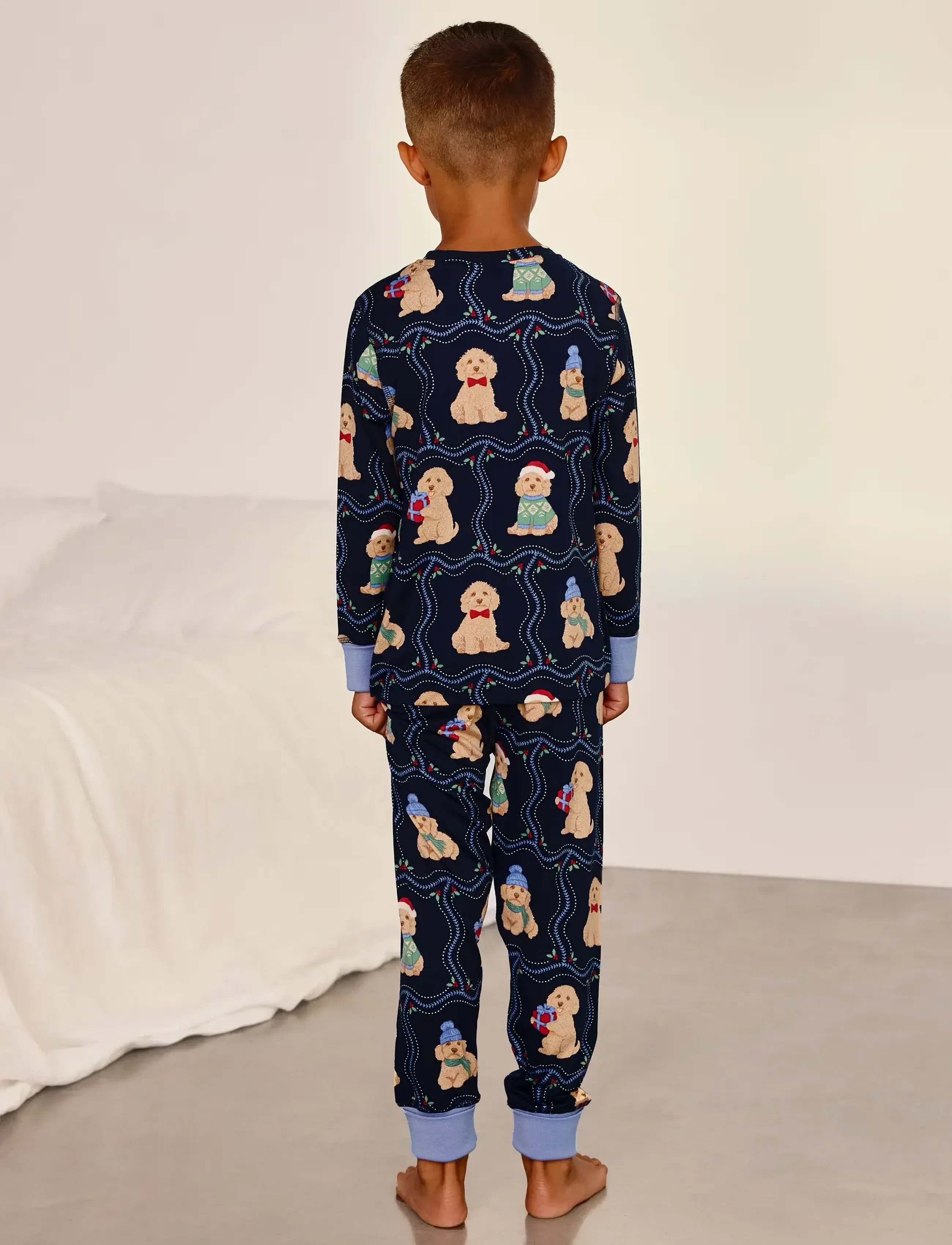 Chelsea Peers - Kids' Chip Christmas Long Pyjama Set - pyjamassæt - navy - 3