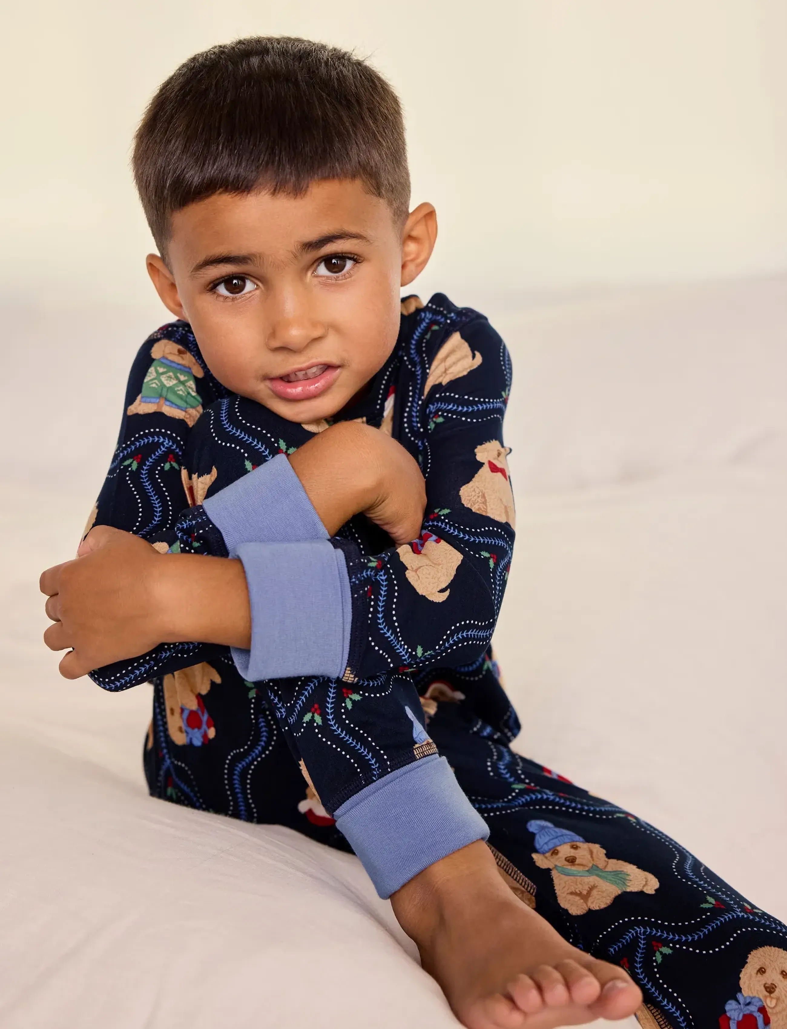 Chelsea Peers - Kids' Chip Christmas Long Pyjama Set - pyjamassæt - navy - 4