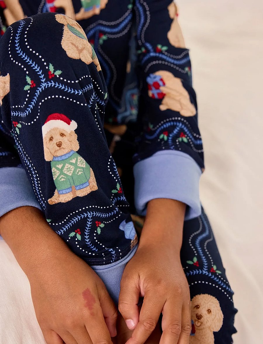 Chelsea Peers - Kids' Chip Christmas Long Pyjama Set - pyjamassæt - navy - 5