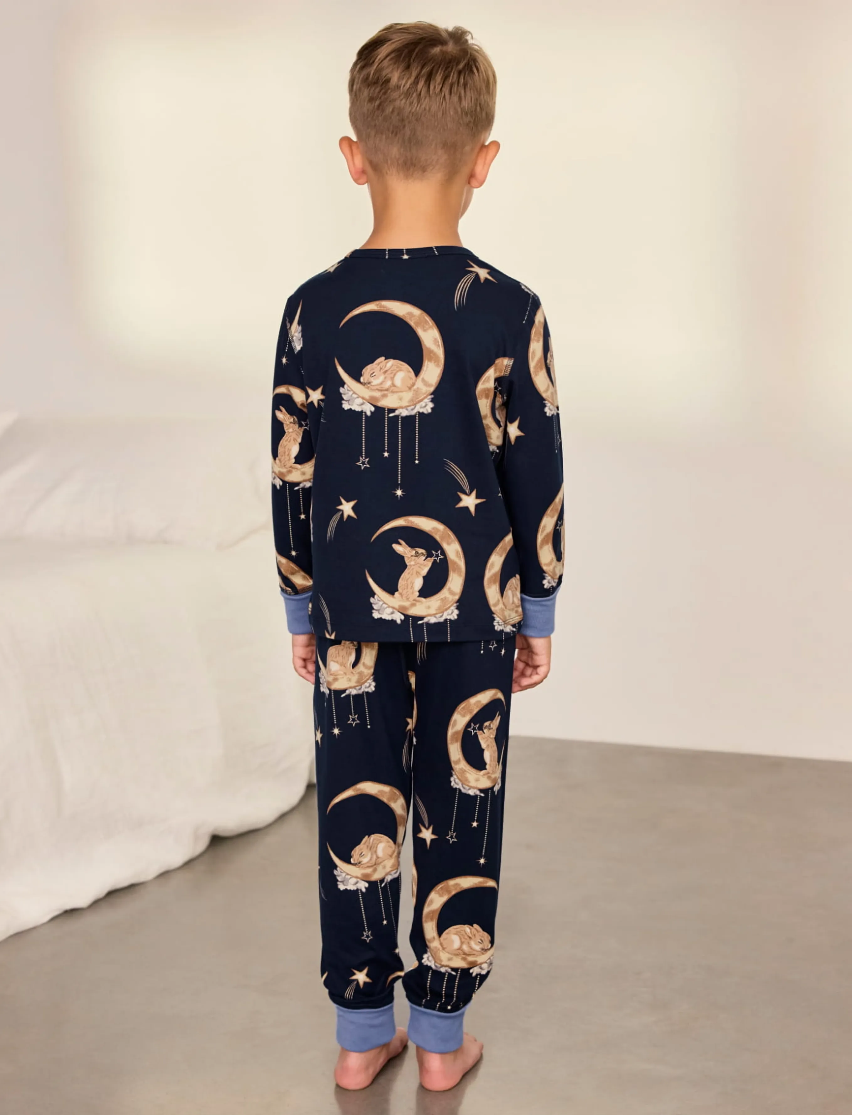 Chelsea Peers - Kids Lunar Bunny Print Long Pyjama Set - komplektid - navy - 0