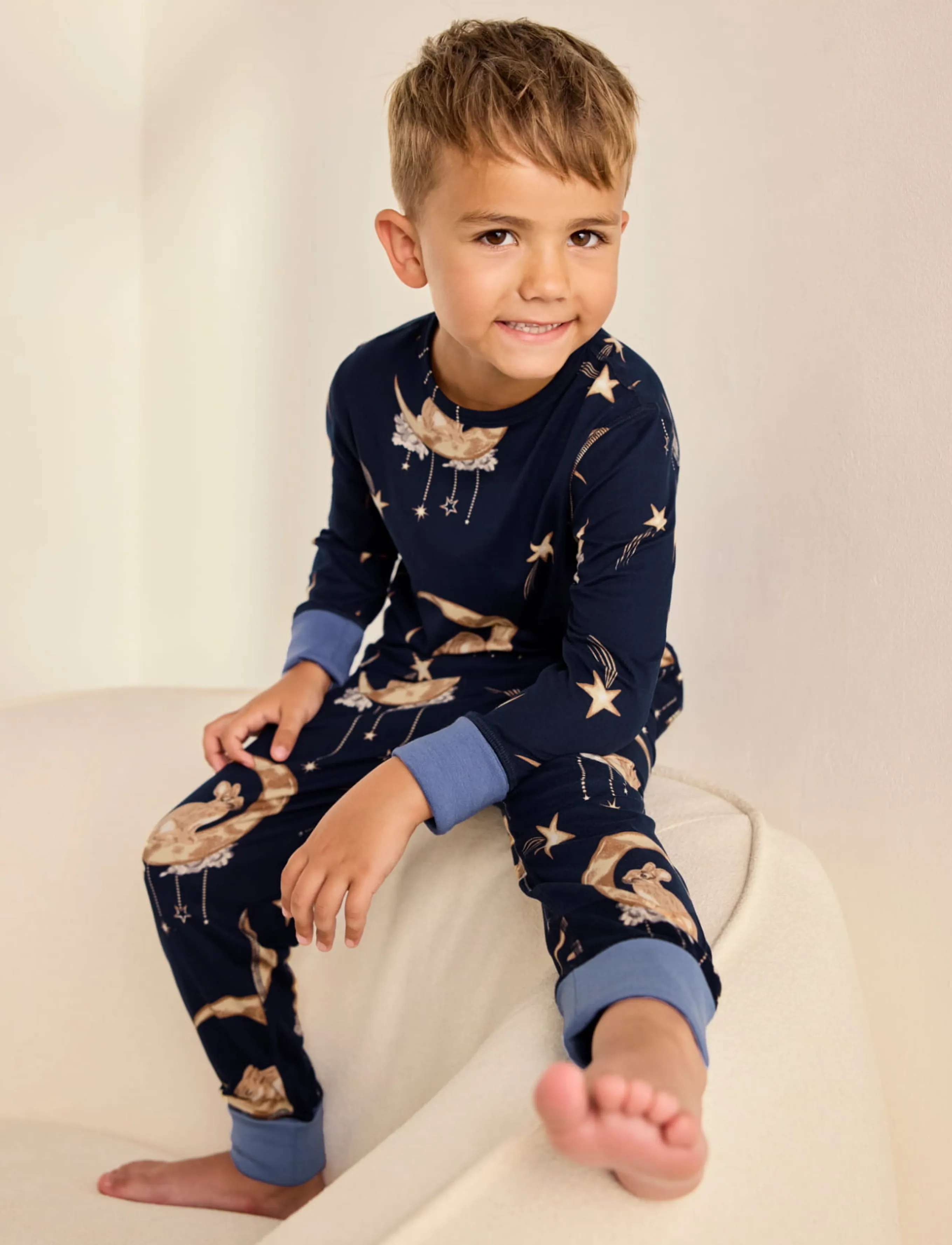 Chelsea Peers - Kids Lunar Bunny Print Long Pyjama Set - komplektid - navy - 2