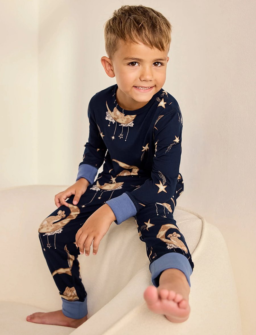 Chelsea Peers - Kids Lunar Bunny Print Long Pyjama Set - komplektid - navy - 2