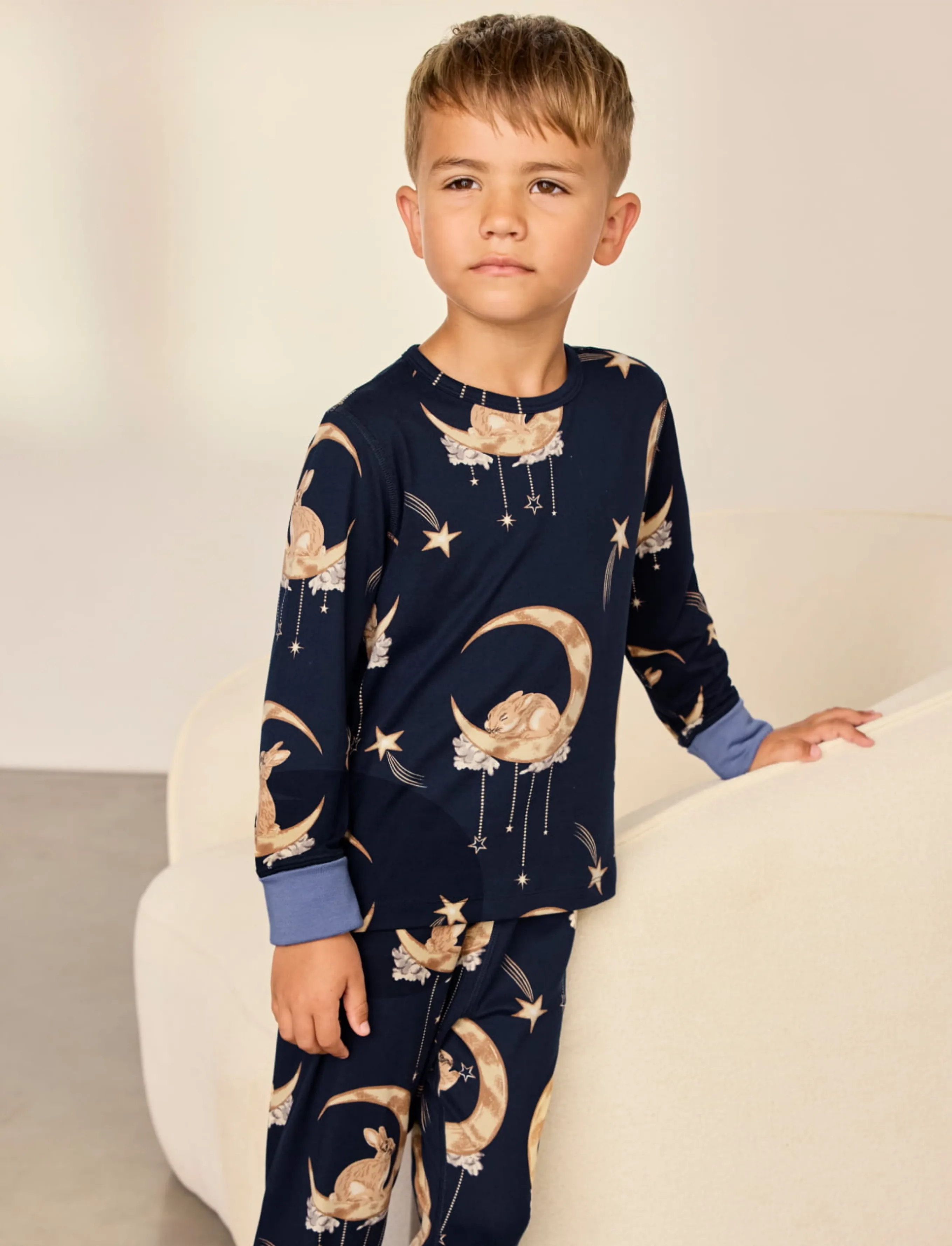 Chelsea Peers - Kids Lunar Bunny Print Long Pyjama Set - komplektid - navy - 3