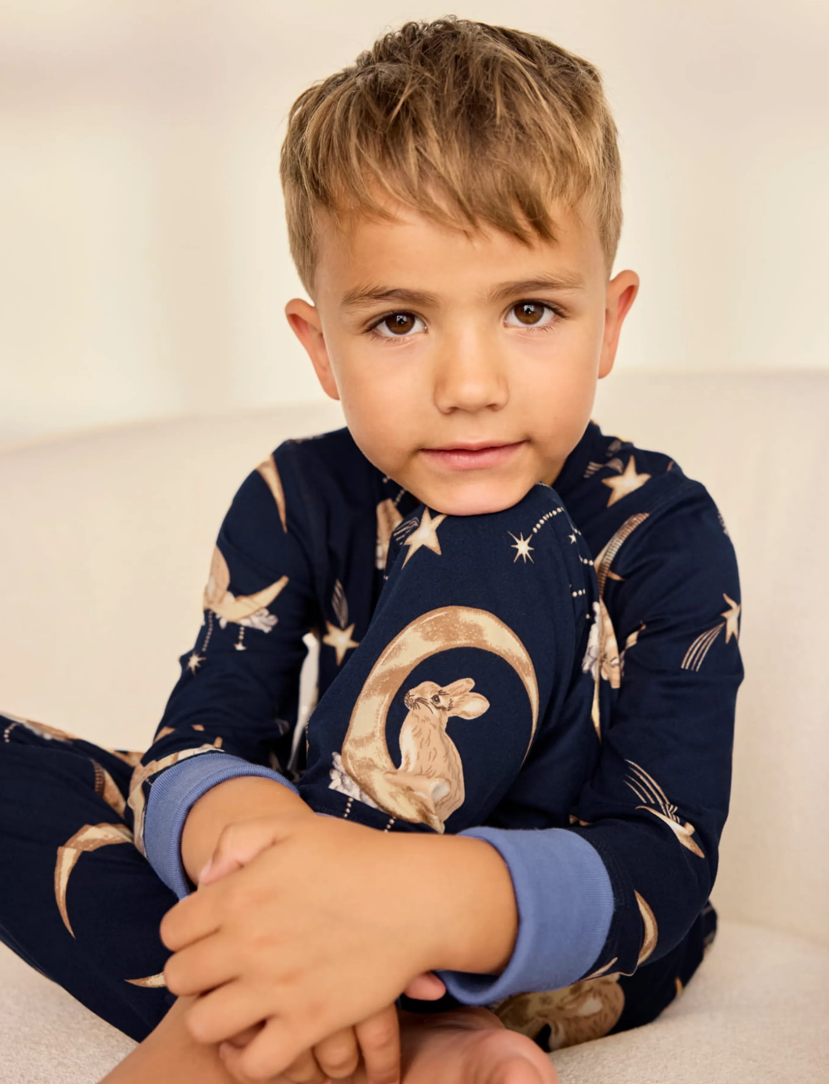 Chelsea Peers - Kids Lunar Bunny Print Long Pyjama Set - komplektid - navy - 4