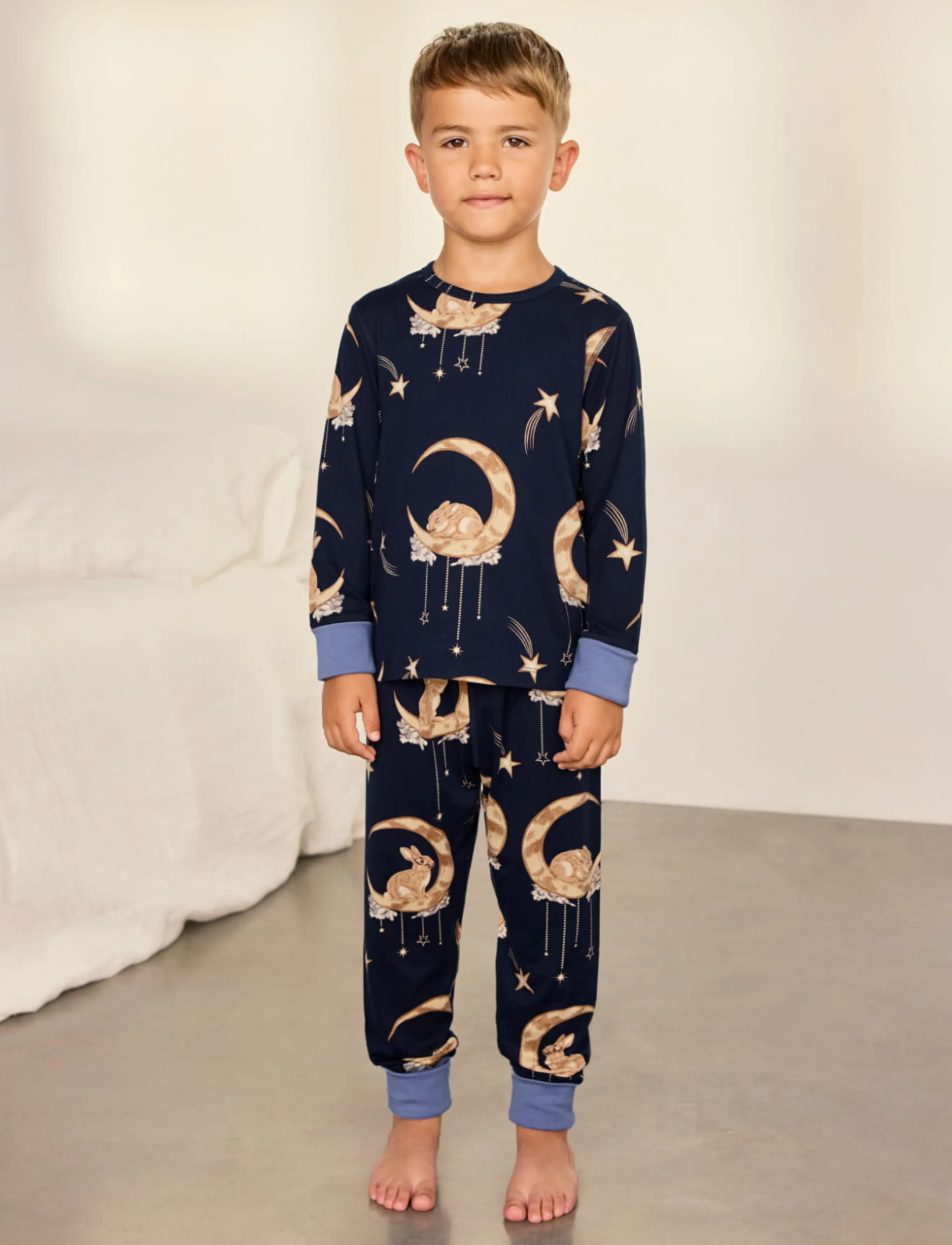 Chelsea Peers - Kids Lunar Bunny Print Long Pyjama Set - komplektid - navy - 5