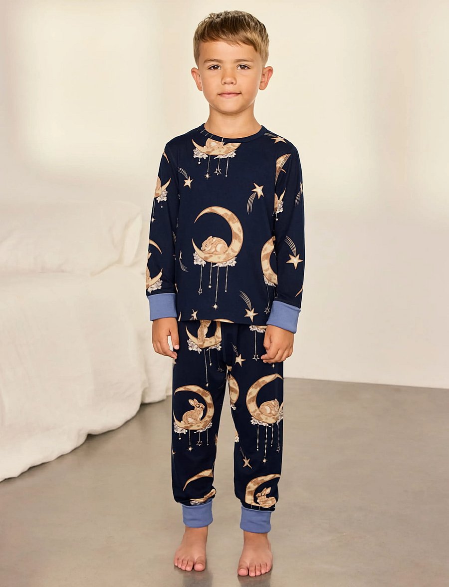 Chelsea Peers - Kids Lunar Bunny Print Long Pyjama Set - komplektid - navy - 5