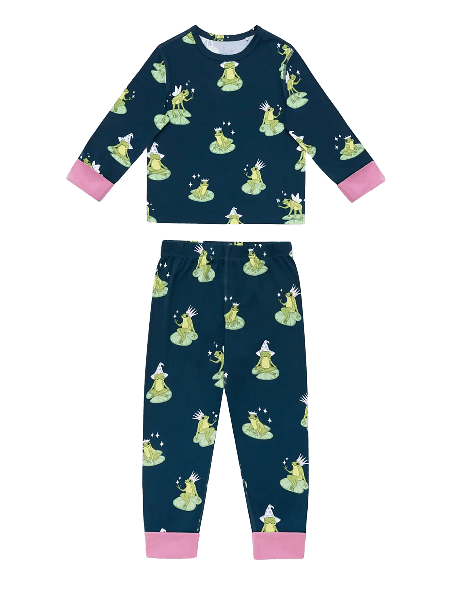 Chelsea Peers - Kids Enchanted Frog Print Long Pyjama Set - komplektid - teal - 0