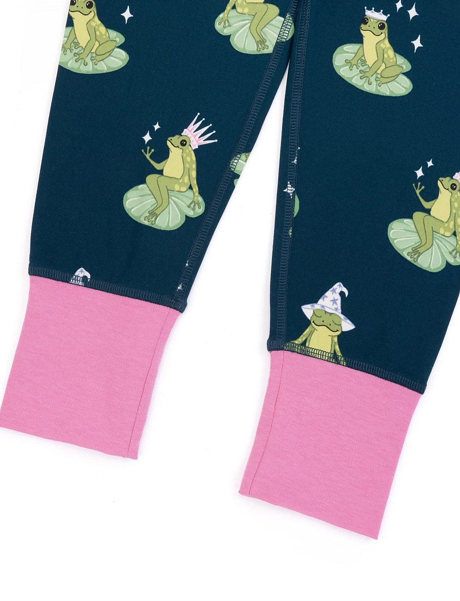 Chelsea Peers - Kids Enchanted Frog Print Long Pyjama Set - komplektid - teal - 1