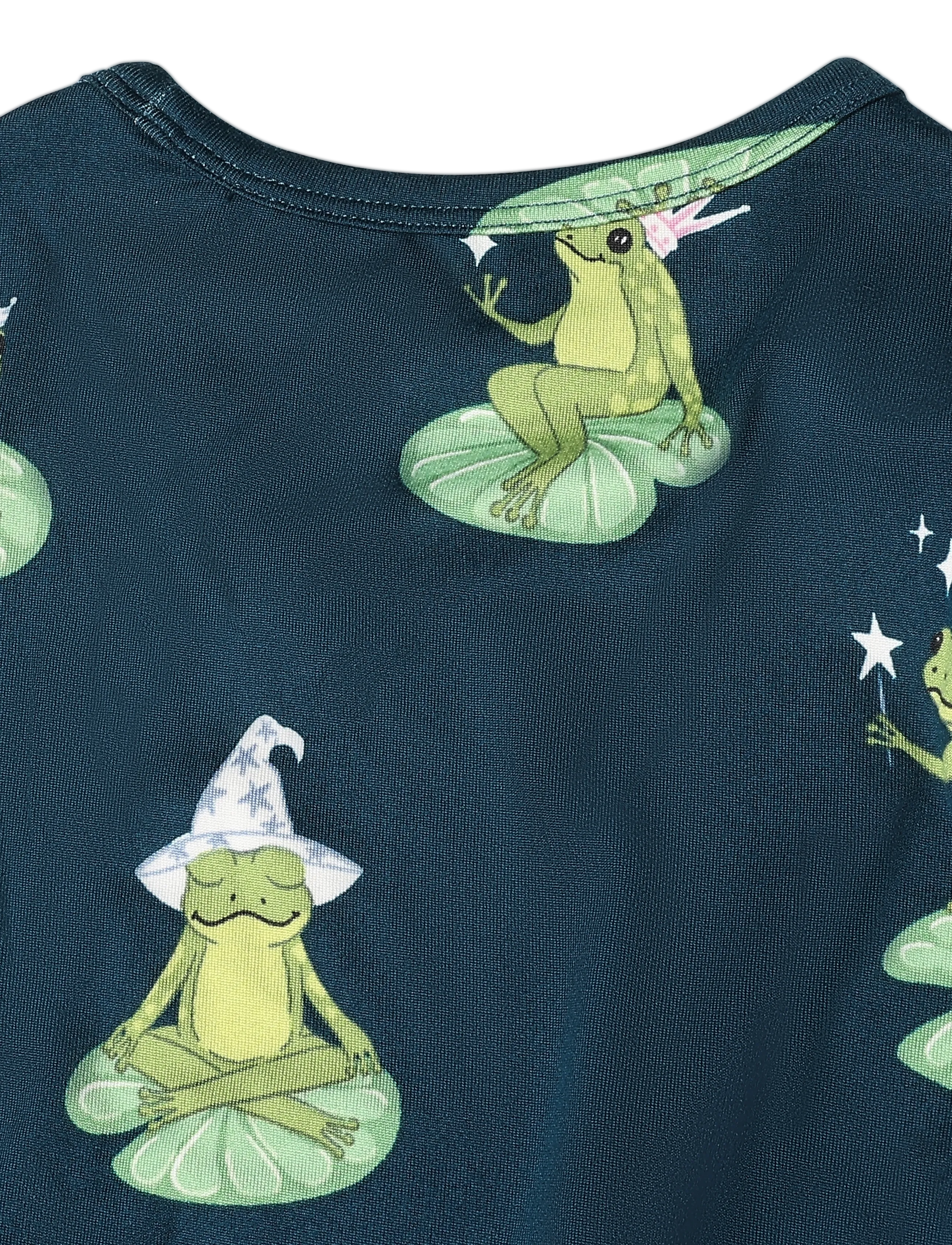 Chelsea Peers - Kids Enchanted Frog Print Long Pyjama Set - sets - teal - 3