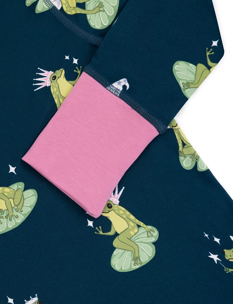 Chelsea Peers - Kids Enchanted Frog Print Long Pyjama Set - komplektid - teal - 2