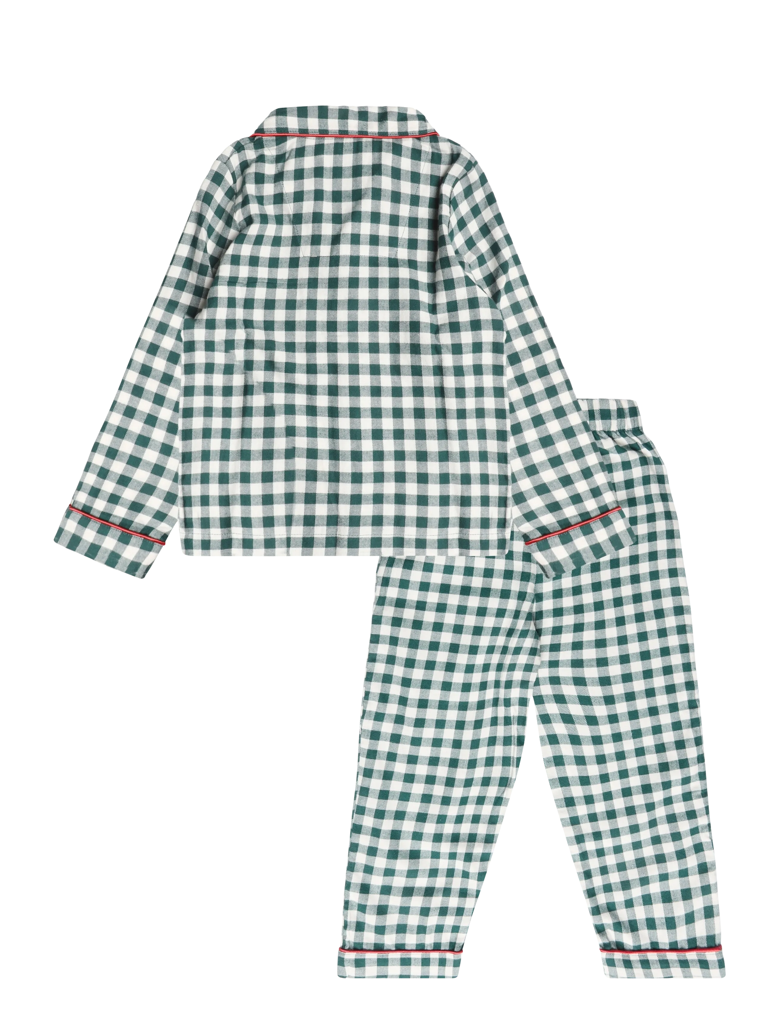 Chelsea Peers - Kids' Green Gingham Bow Long Pyjama Set - green - 1