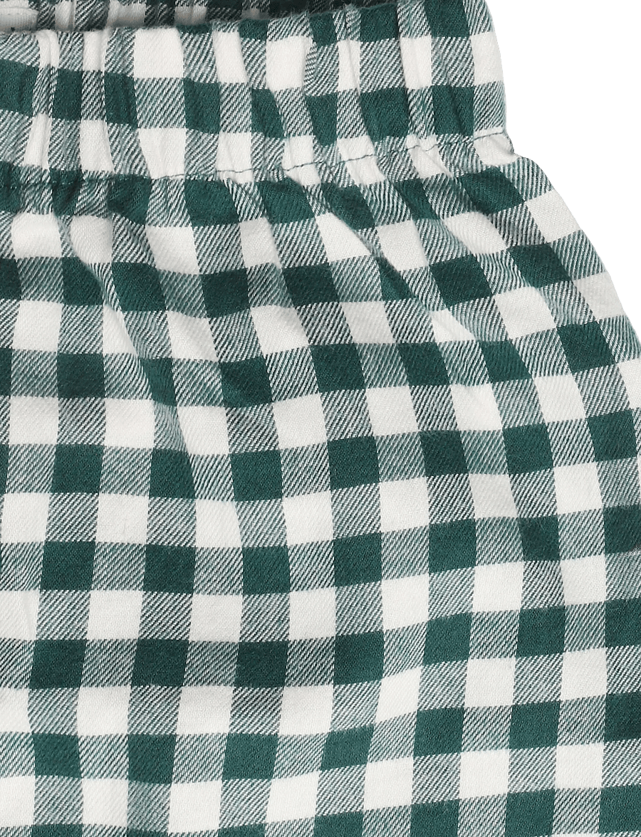 Chelsea Peers - Kids' Green Gingham Bow Long Pyjama Set - green - 4