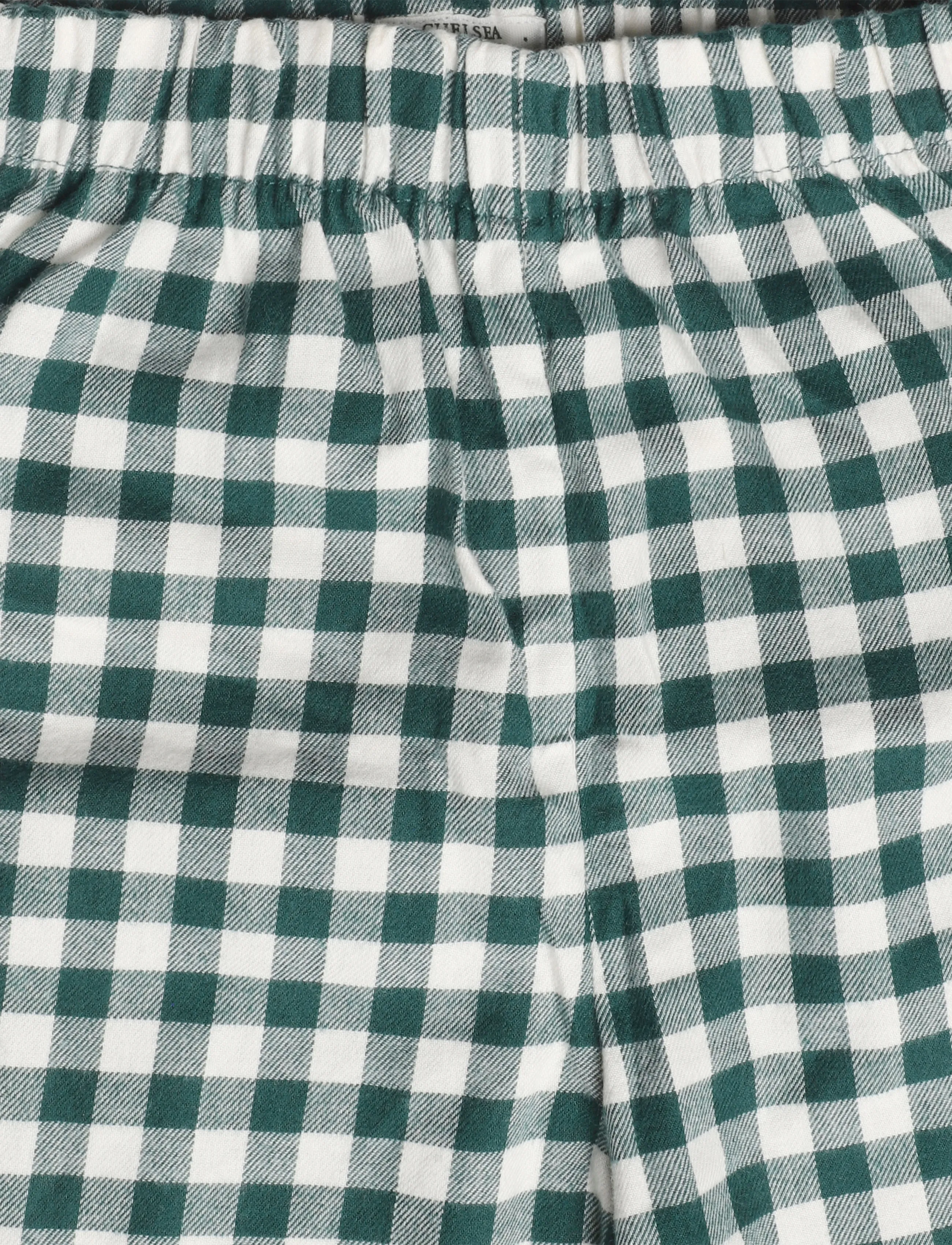 Chelsea Peers - Kids' Green Gingham Bow Long Pyjama Set - green - 5