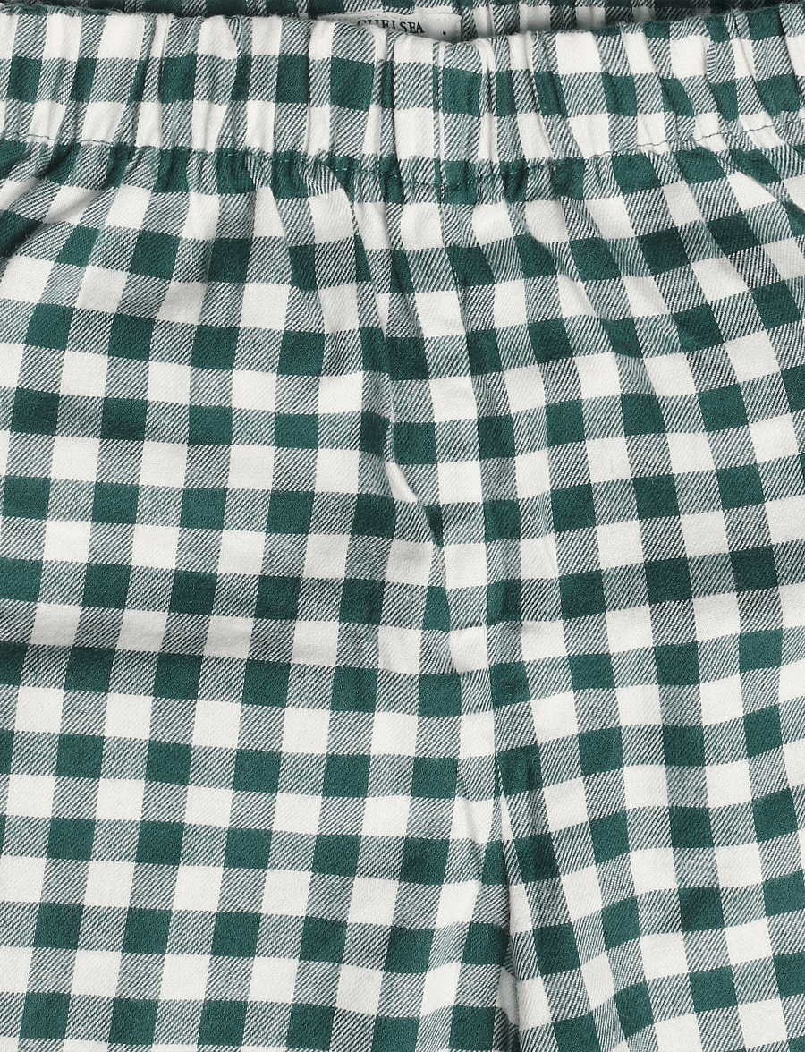 Chelsea Peers - Kids' Green Gingham Bow Long Pyjama Set - green - 5