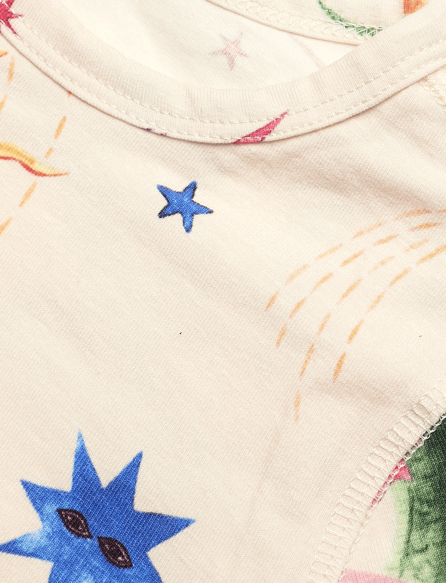 Chelsea Peers - Kids Organic Cotton Mythical Dragon Print Long Pyjama Set - pyjama-sets - off white - 5