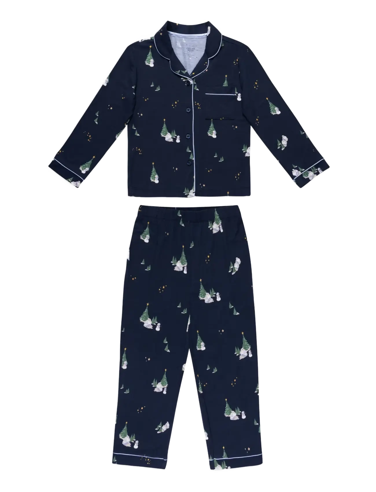 Chelsea Peers Kids' Tiny Christmas Houses Long Pyjama Set - Osta suuruse järgi - NAVY / navy