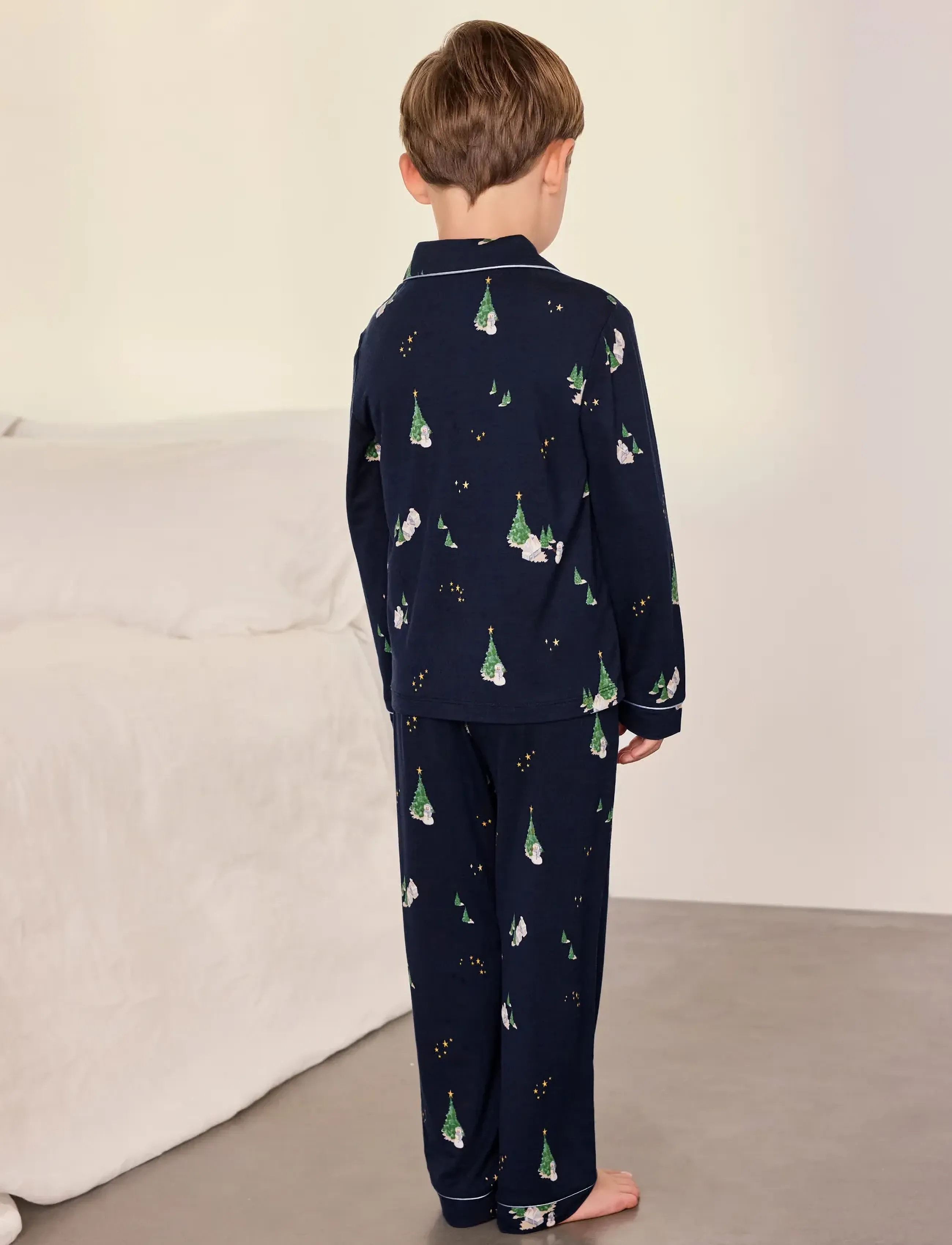 Chelsea Peers - Kids' Tiny Christmas Houses Long Pyjama Set - komplektid - navy - 2