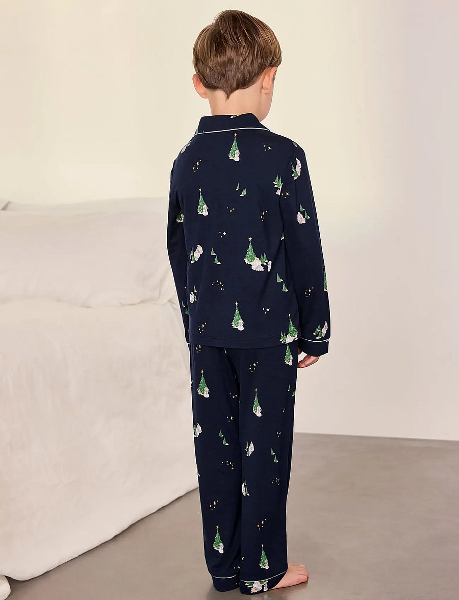 Chelsea Peers - Kids' Tiny Christmas Houses Long Pyjama Set - komplektid - navy - 2