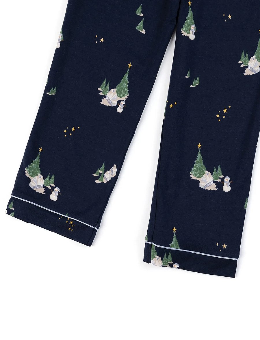 Chelsea Peers - Kids' Tiny Christmas Houses Long Pyjama Set - komplektid - navy - 5