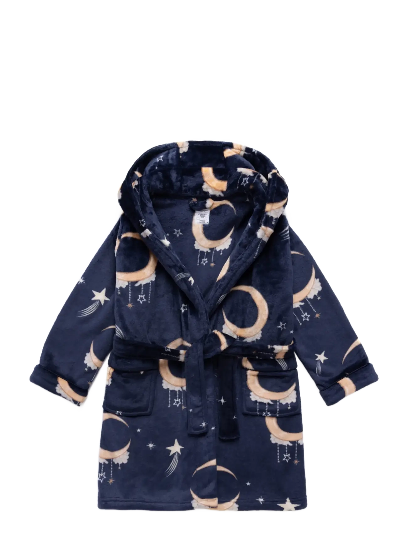 Chelsea Peers Kids Fleece Lunar Print Dressing Gown - Chelsea Peers - NAVY / navy