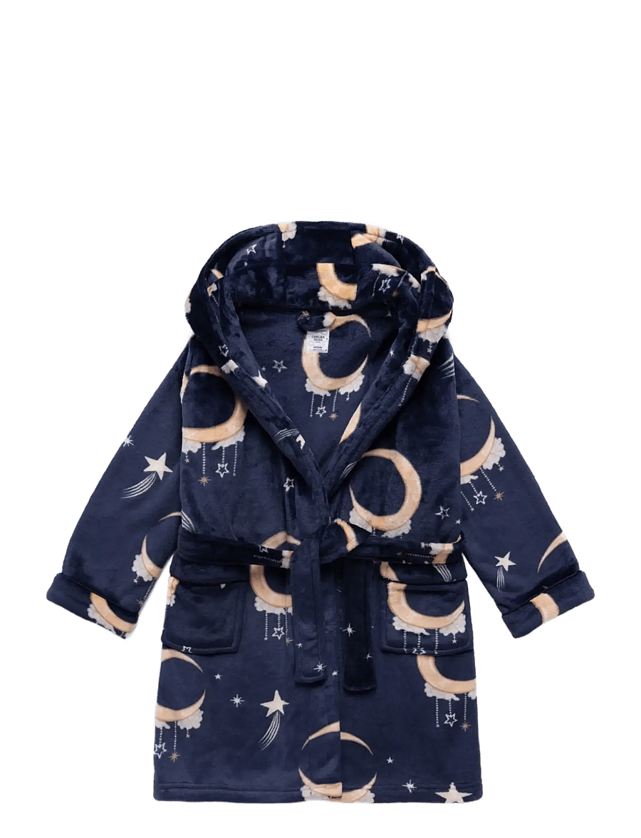 Chelsea Peers - Kids Fleece Lunar Print Dressing Gown - hommikumantlid - navy - 0