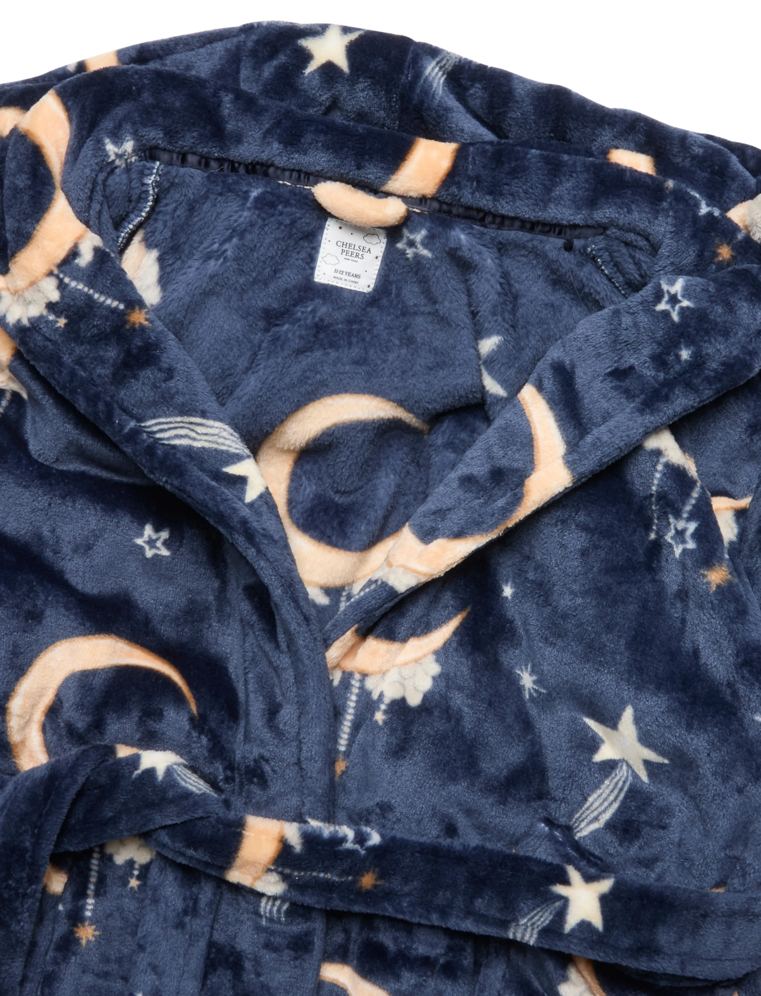 Chelsea Peers - Kids Fleece Lunar Print Dressing Gown - autumn savings - navy - 1