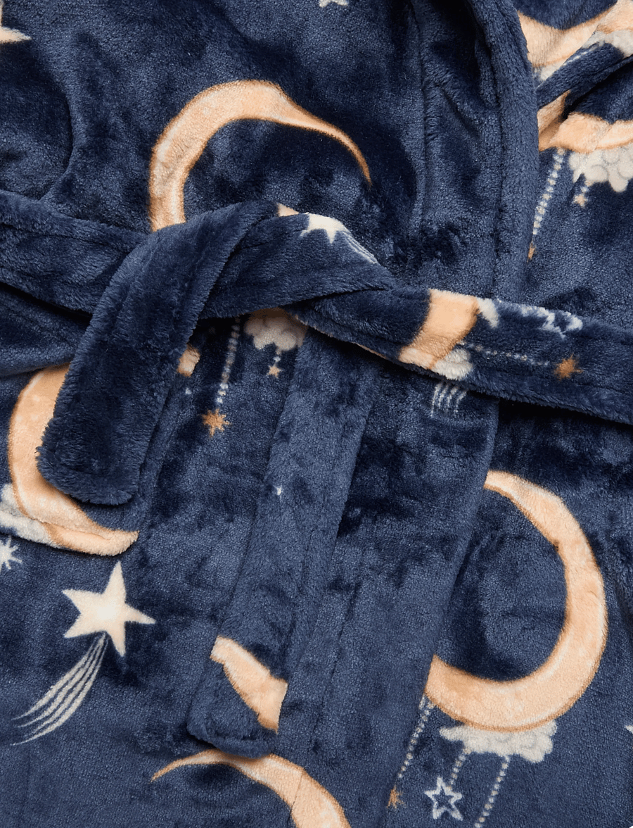 Chelsea Peers - Kids Fleece Lunar Print Dressing Gown - badekåber - navy - 2