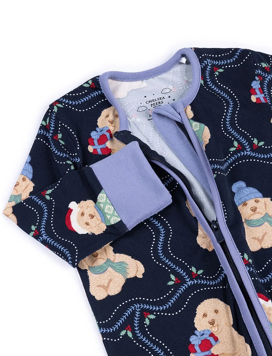 Chelsea Peers - Baby Chip Christmas Sleepsuit - natdragter - navy - 1