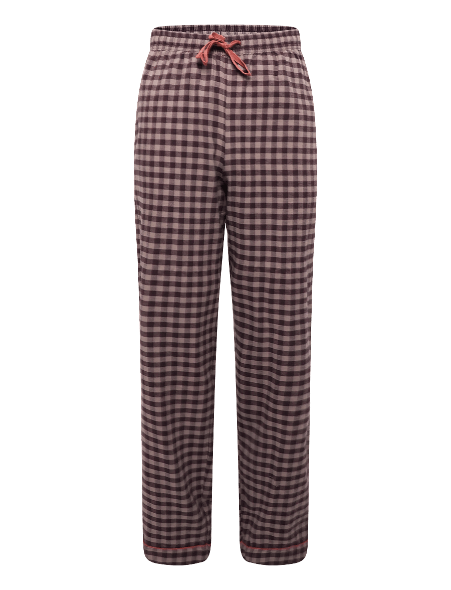 Chelsea Peers - Organic Cotton Gingham Long Pyjama Set - pyjamasset - burgundy - 3