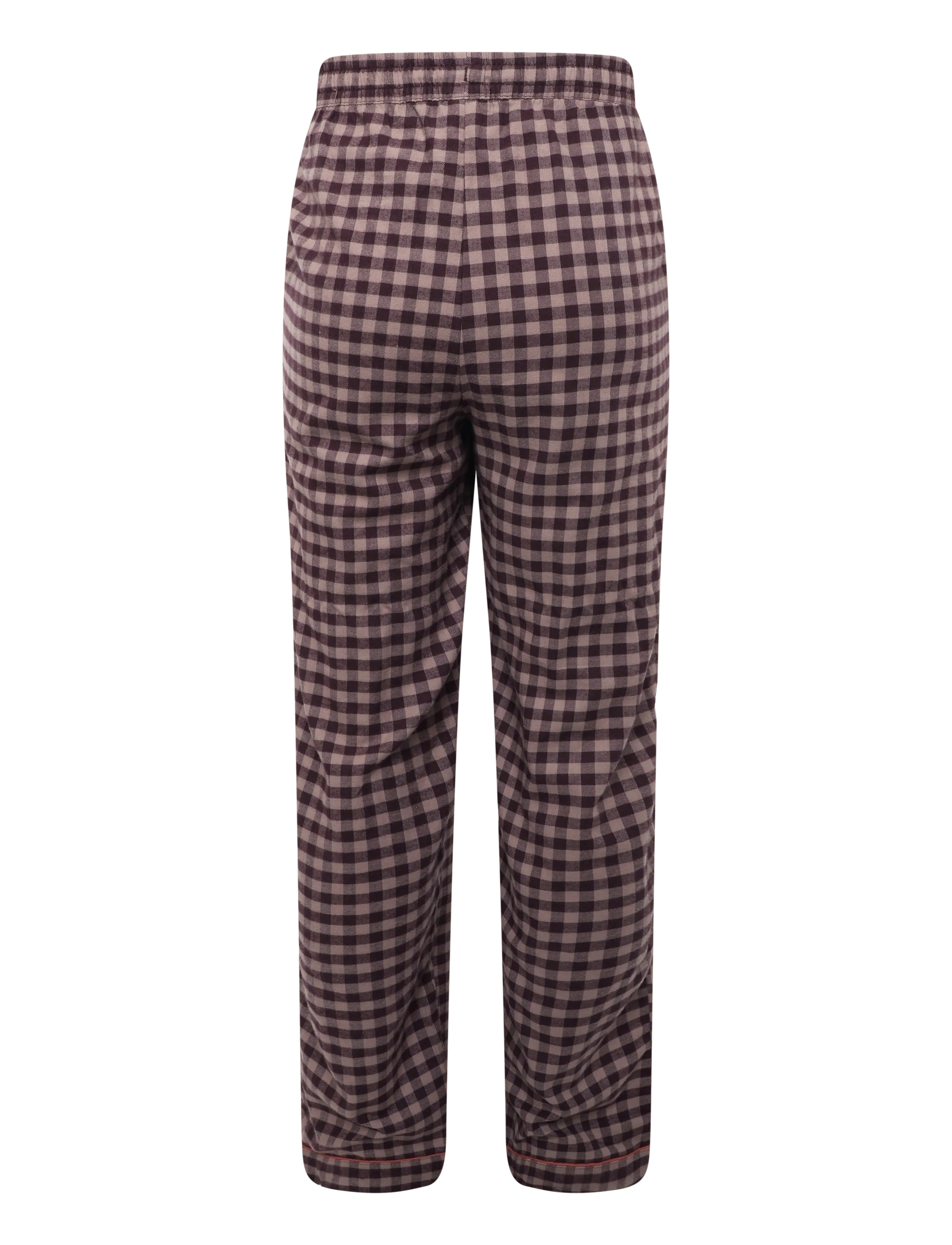 Chelsea Peers - Organic Cotton Gingham Long Pyjama Set - julegaver under 1000kr - burgundy - 4
