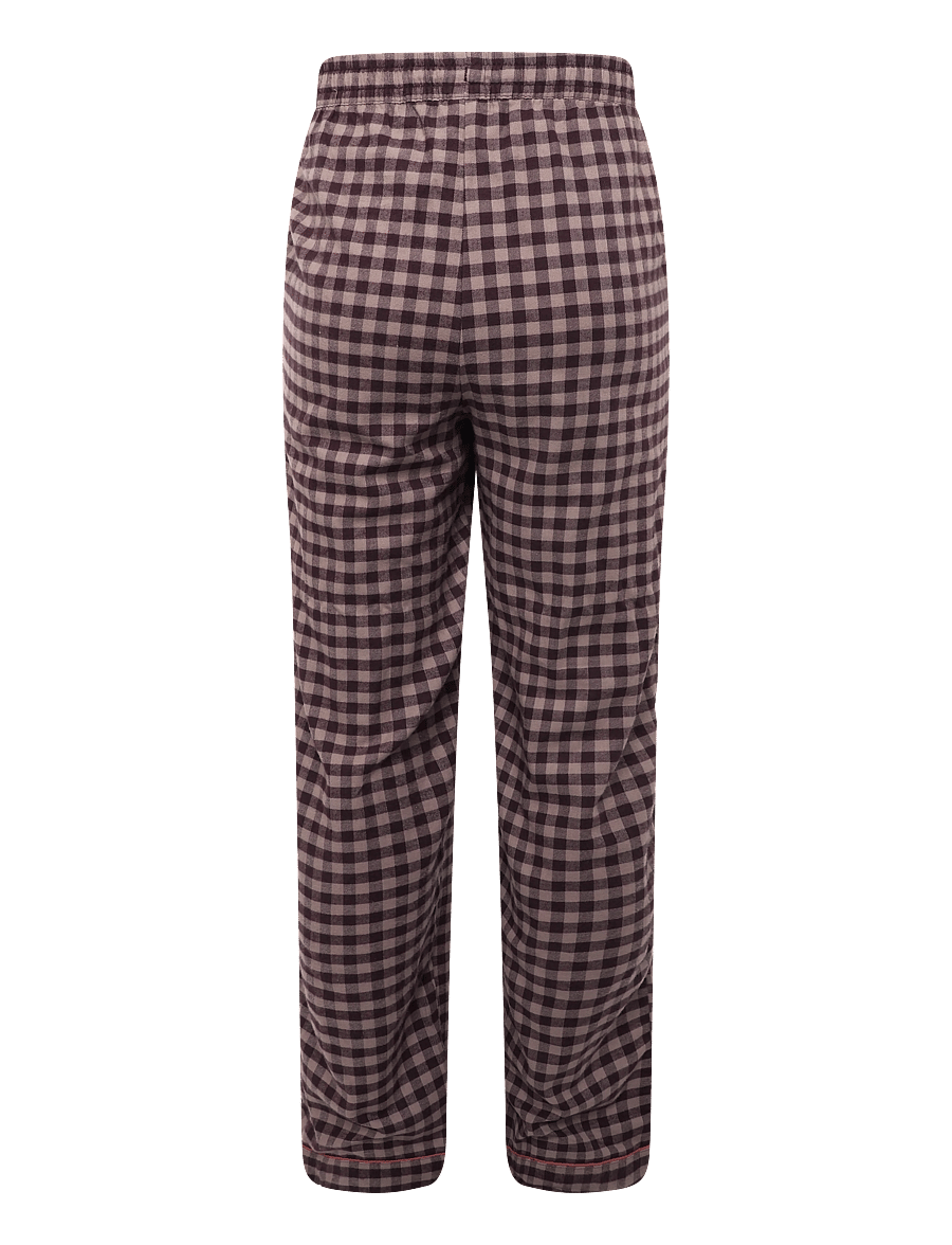 Chelsea Peers - Organic Cotton Gingham Long Pyjama Set - pyjamasset - burgundy - 4