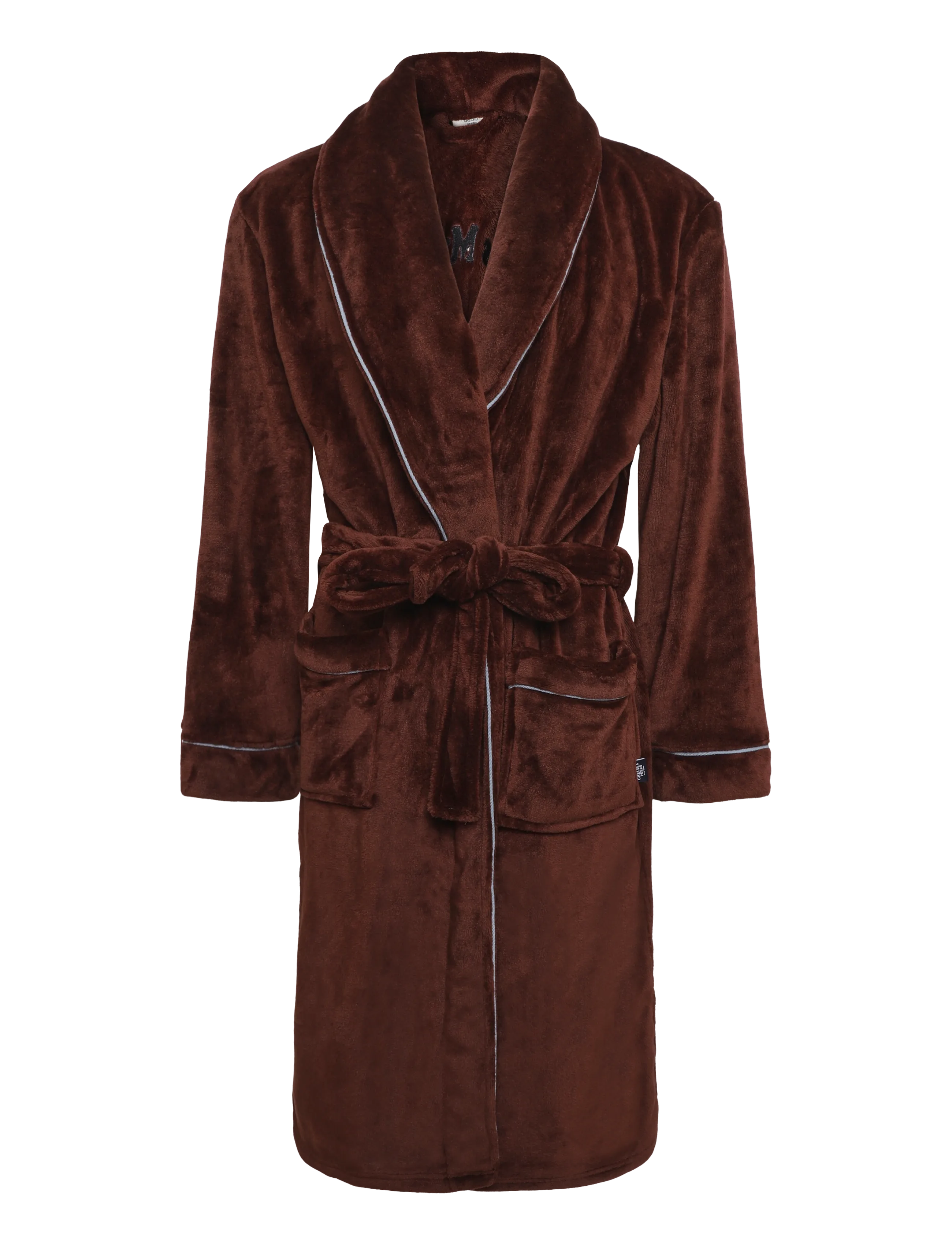 Chelsea Peers - Fleece Embroidered Kiss My Bass Dressing Gown - robes - burgundy - 1