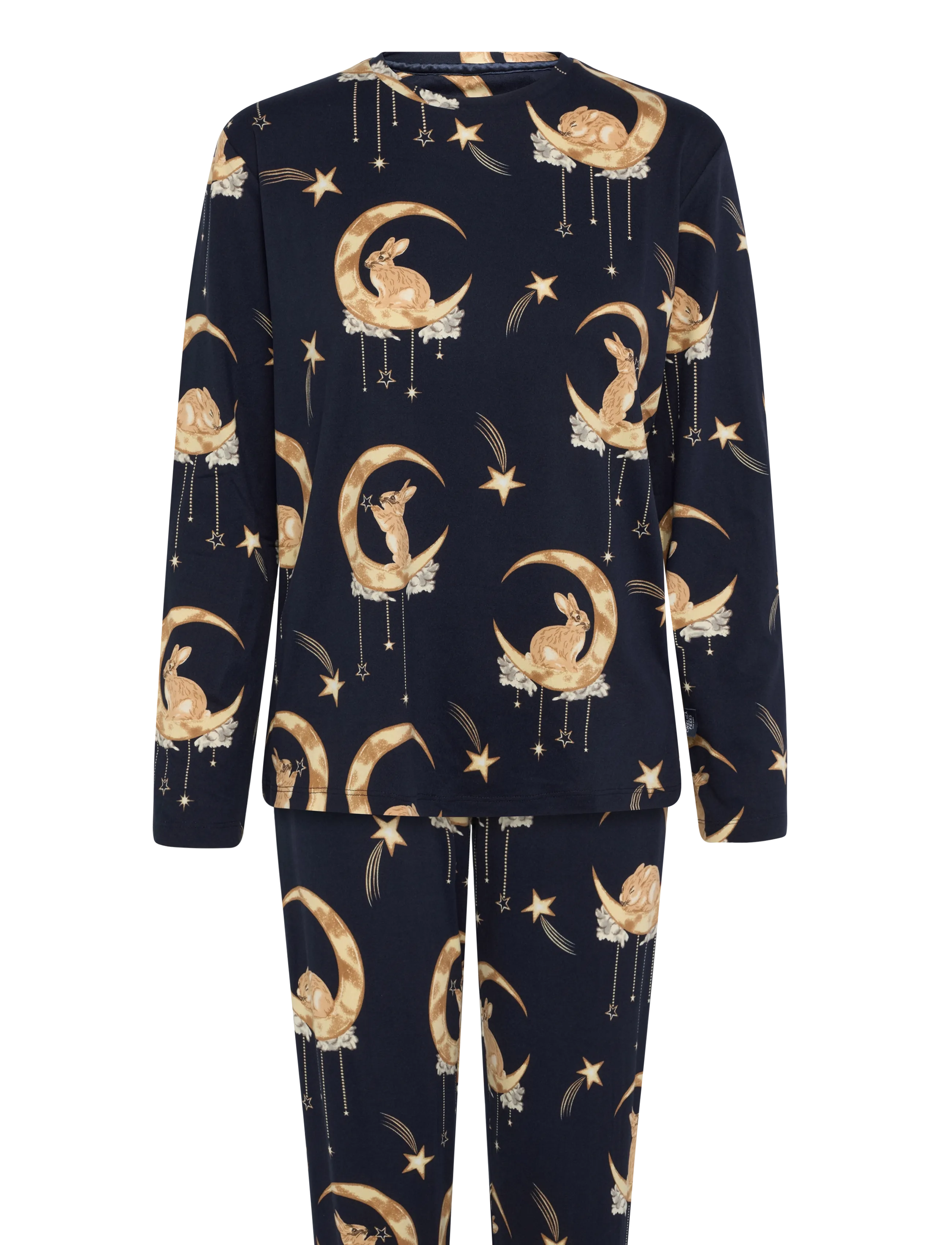 Chelsea Peers Lunar Bunny Print Long Pyjama Set - Lingerie - NAVY / navy