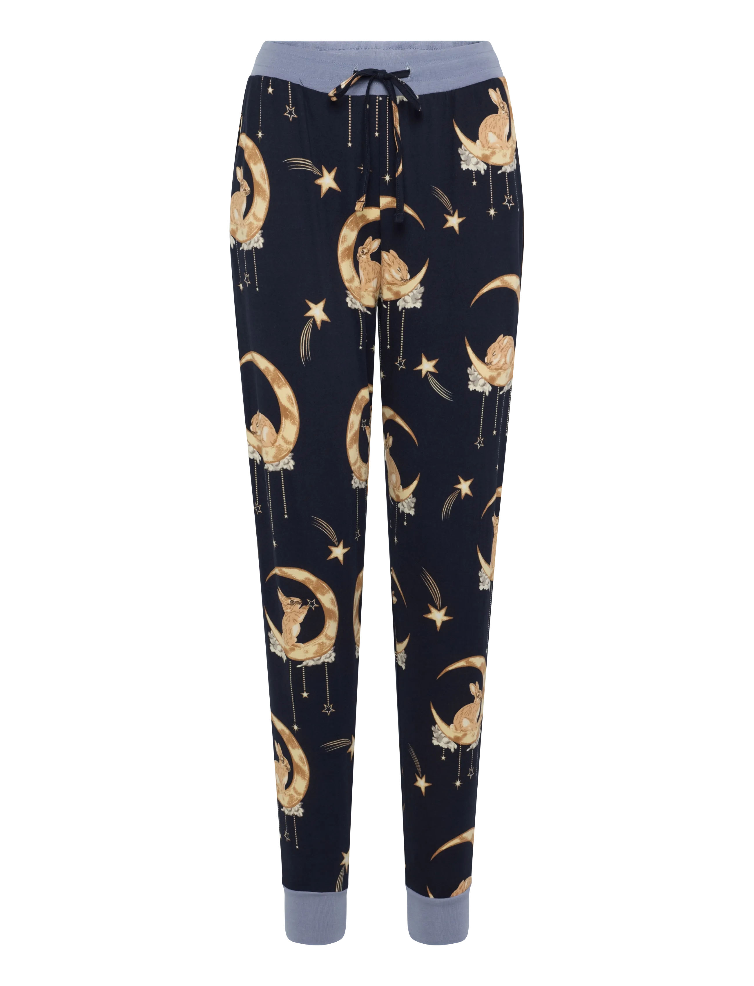 Chelsea Peers - Lunar Bunny Print Long Pyjama Set - náttföt - navy - 3