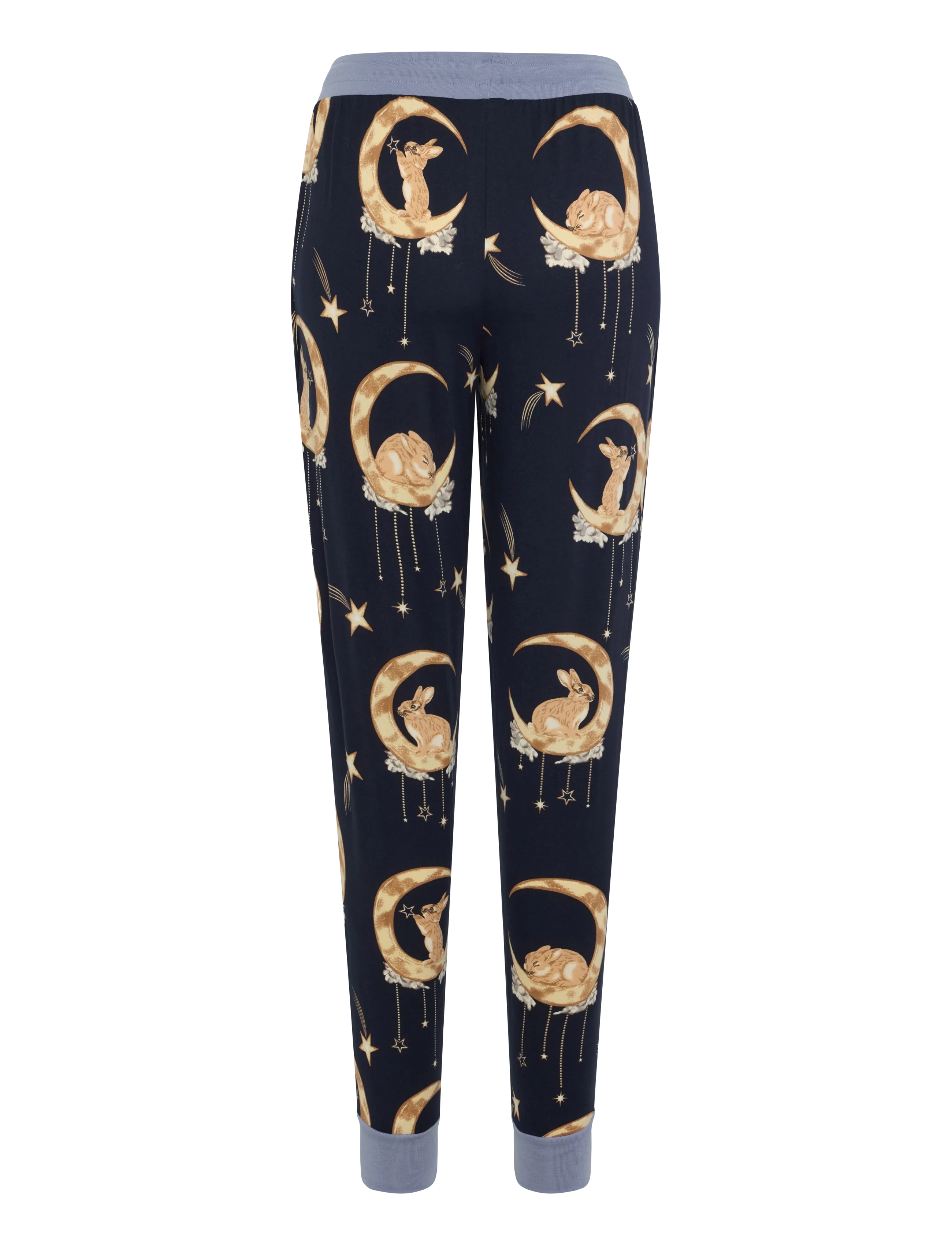 Chelsea Peers - Lunar Bunny Print Long Pyjama Set - náttföt - navy - 4