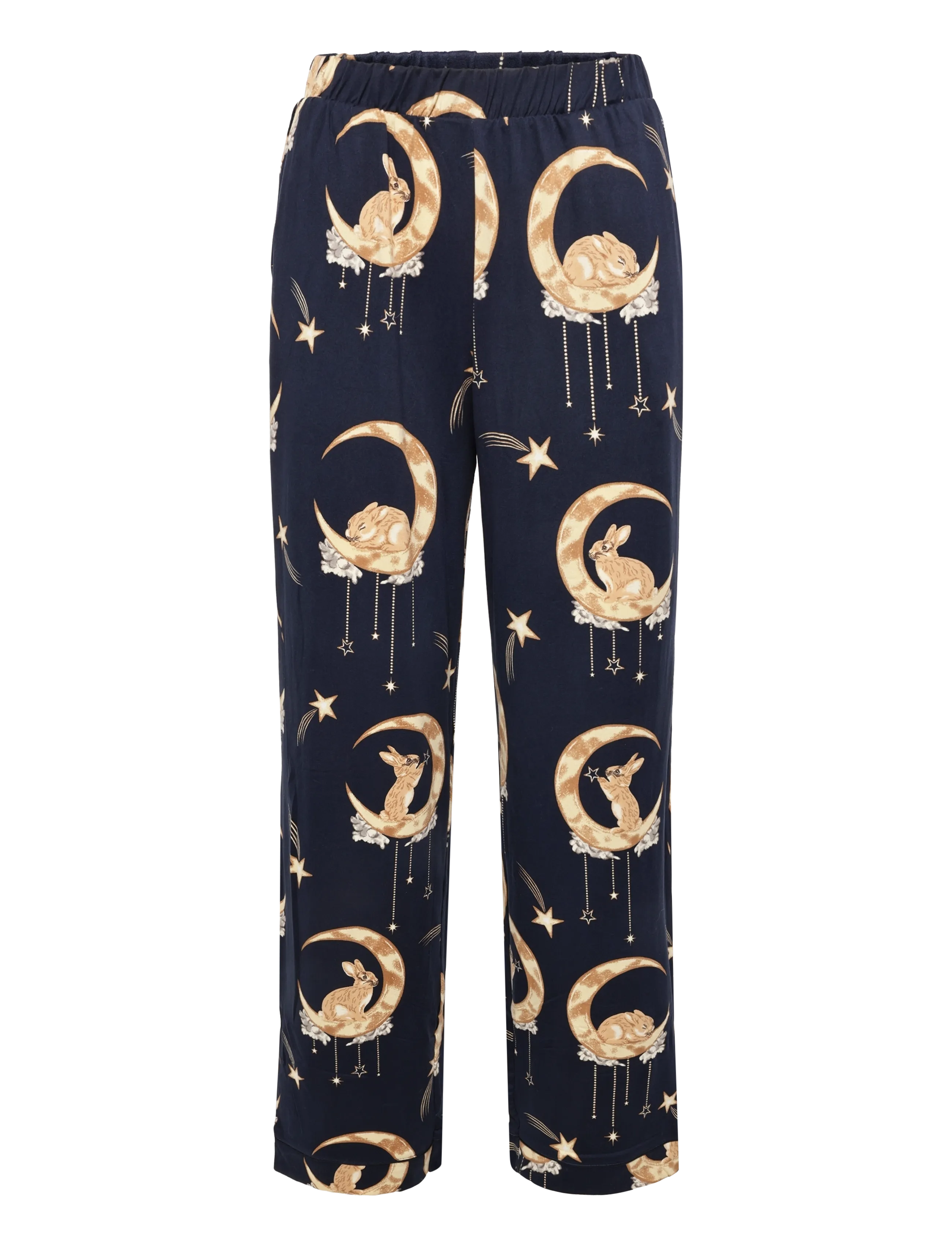 Chelsea Peers - Lunar Bunny Print Button Up Long Pyjama Set - pyjamas - navy - 3