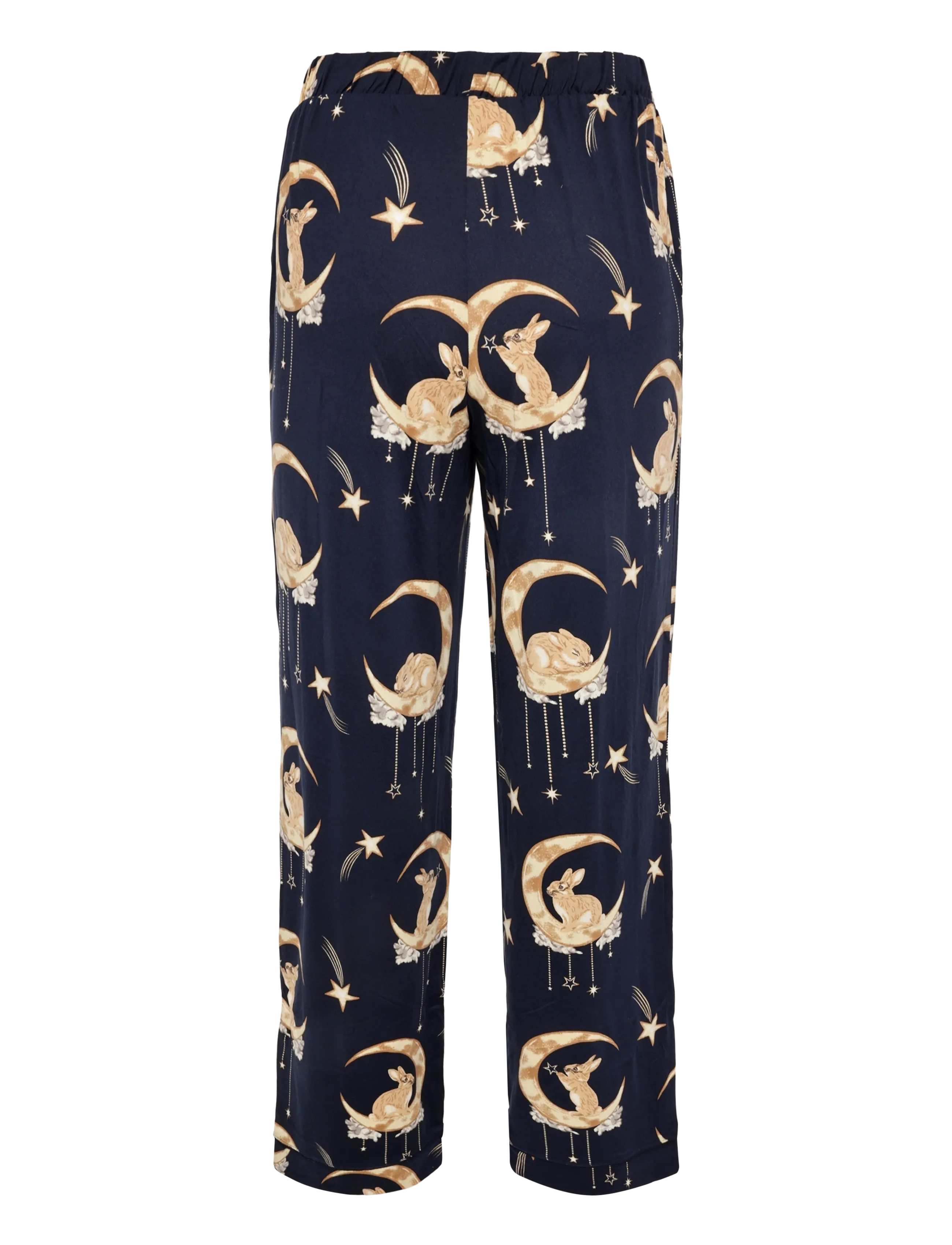 Chelsea Peers - Lunar Bunny Print Button Up Long Pyjama Set - pyjamas - navy - 4