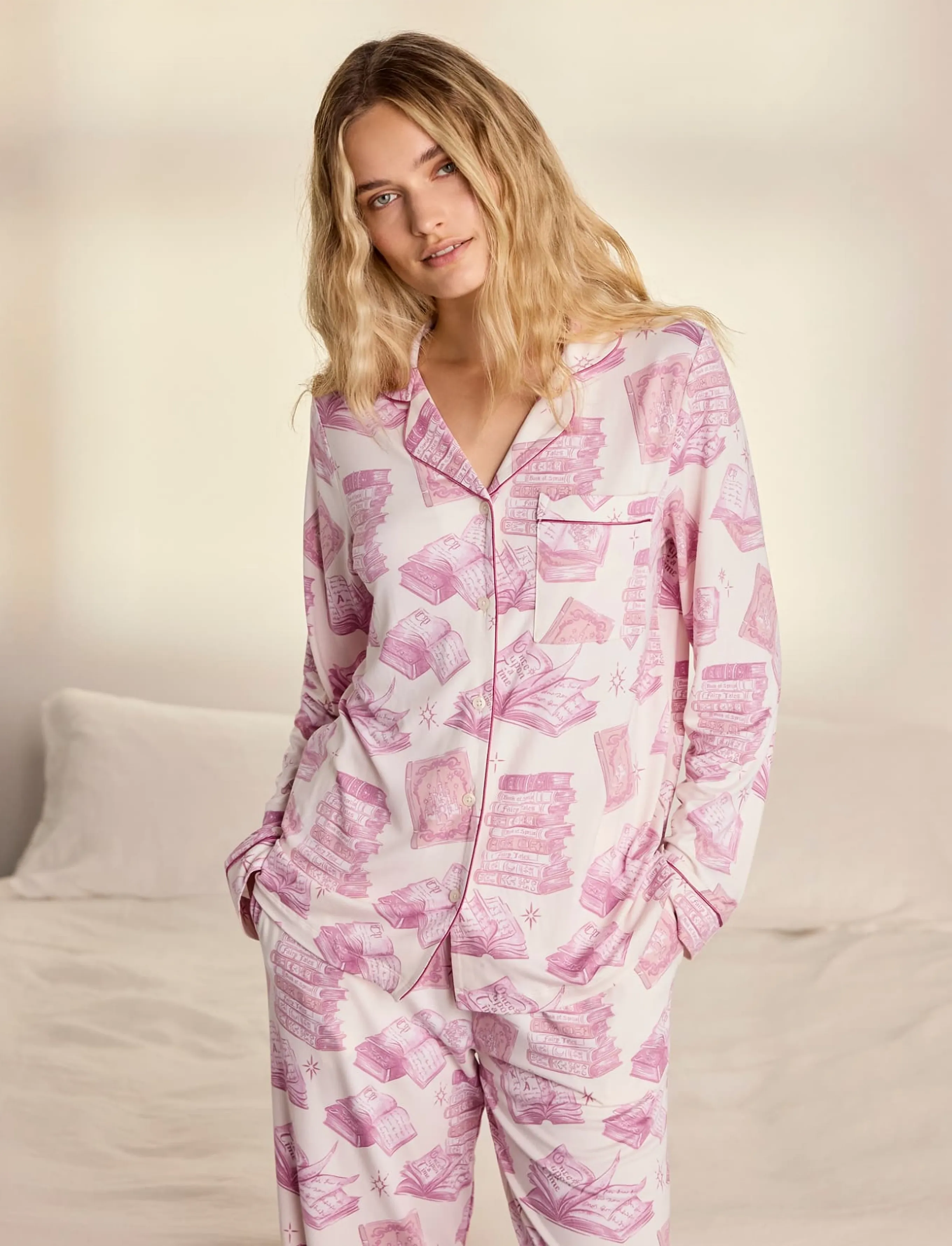 Chelsea Peers Book Print Long Pyjama Set pyjamas & nattlinnen dam – bild 3